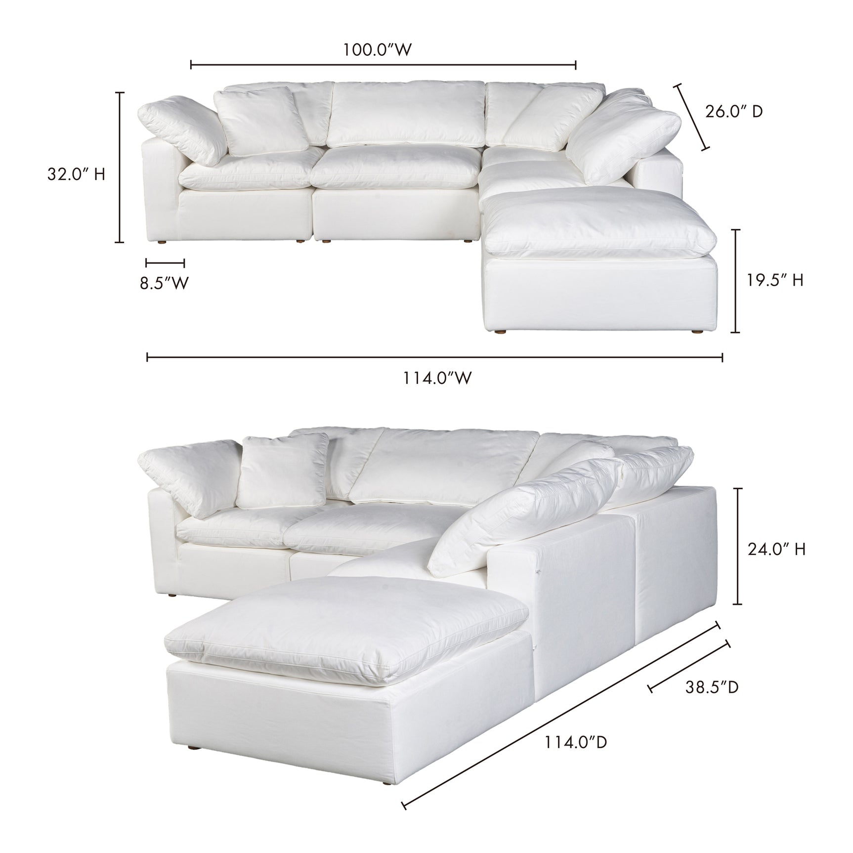 Terra Cream White Condo Dream Modular Sectional - Ornate Home