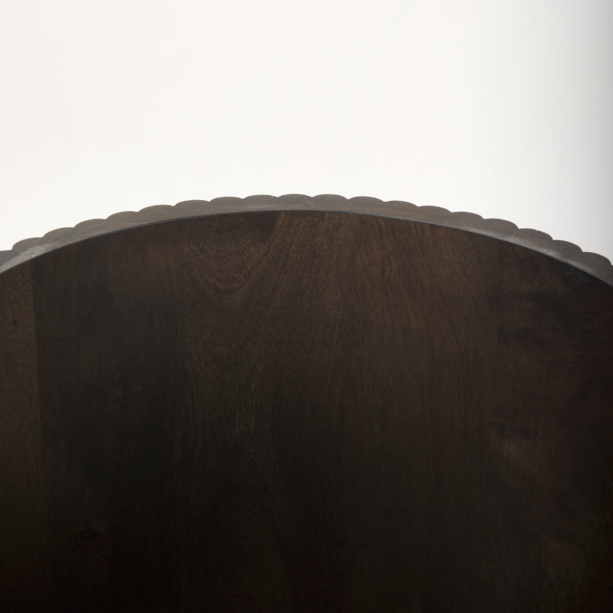 Terra Dark Brown Wood Fluted Round Side Table - Ornate Home