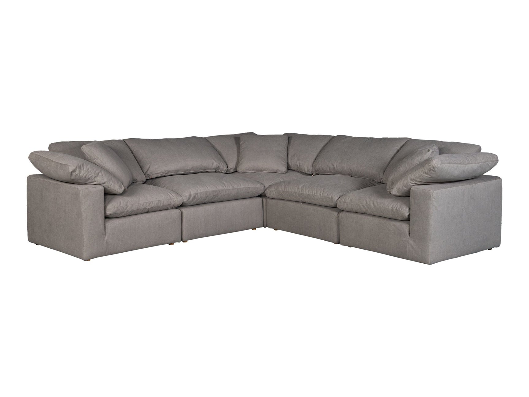 Terra Light Grey Condo Classic L Shaped Modular Sectional - Ornate Home