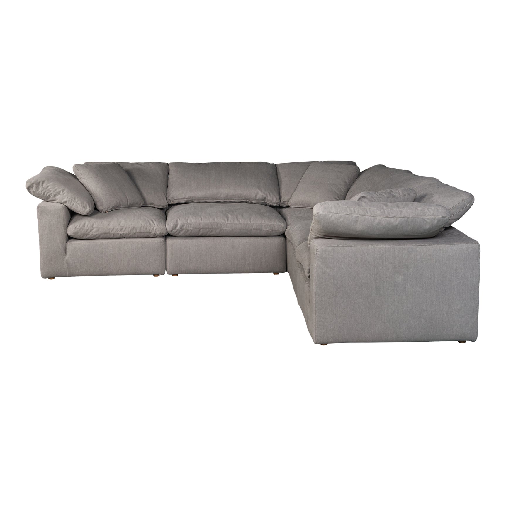 Terra Light Grey Condo Classic L Shaped Modular Sectional - Ornate Home