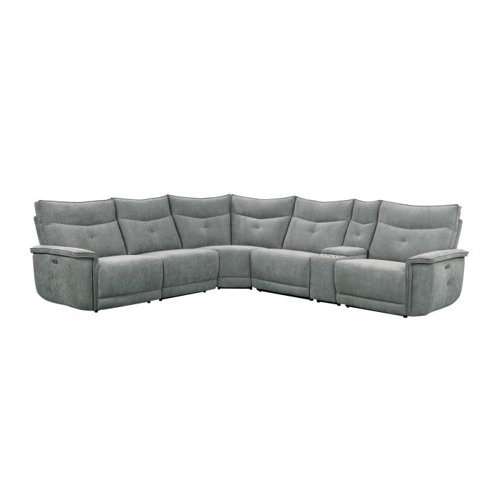 Tesoro Dark Gray 6-Piece Modular Power Reclining Sectional - Ornate Home