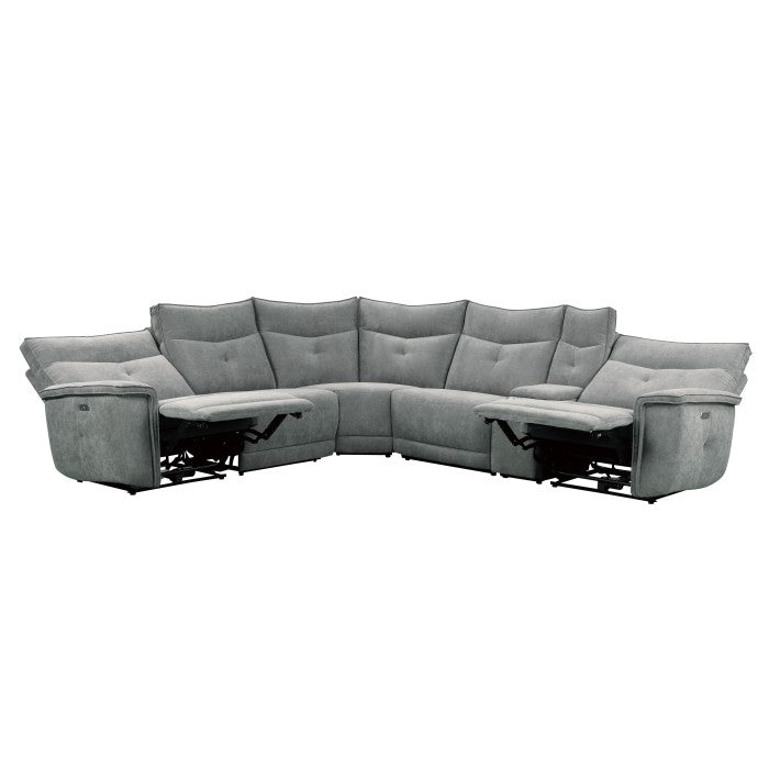 Tesoro Dark Gray 6-Piece Modular Power Reclining Sectional - Ornate Home
