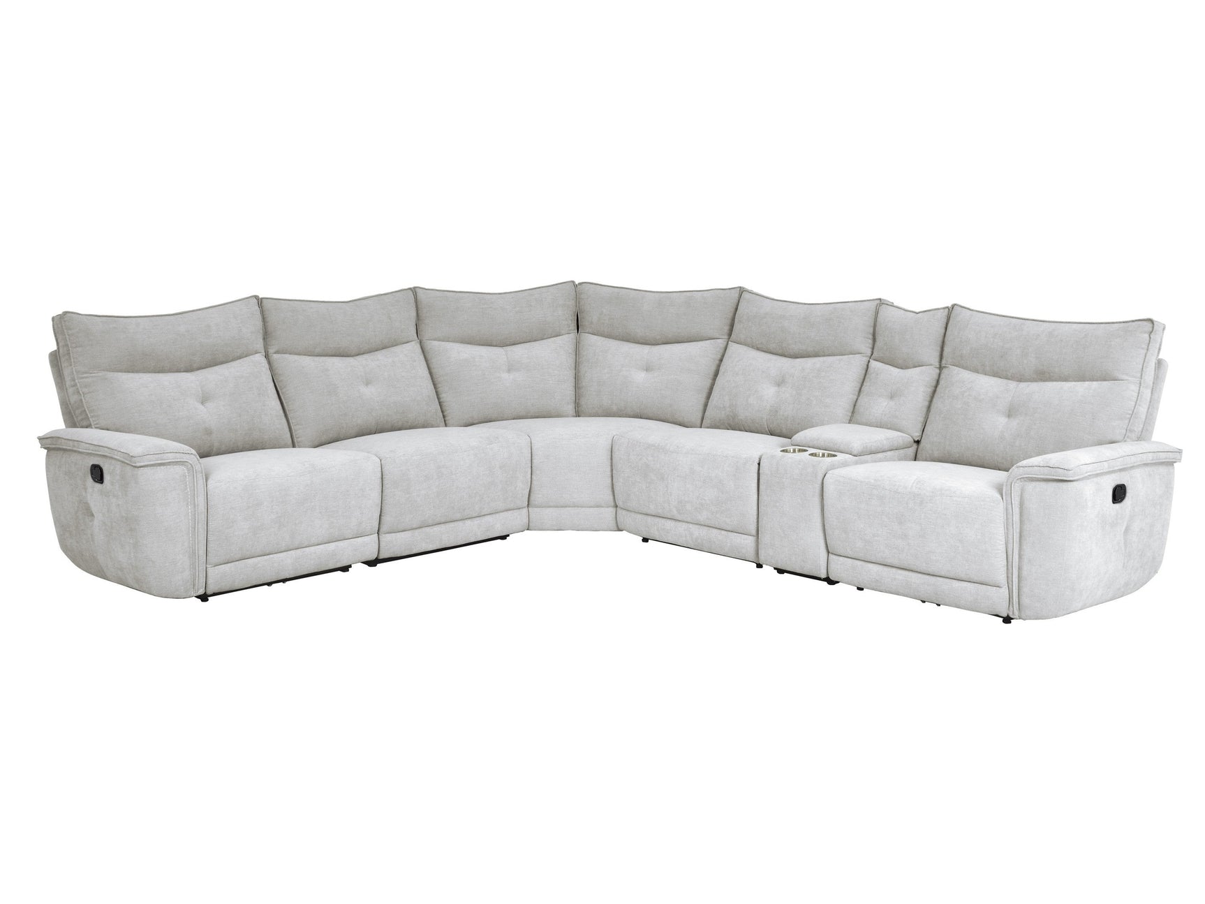 Tesoro Mist Gray 6-Piece Modular Reclining Sectional - Ornate Home