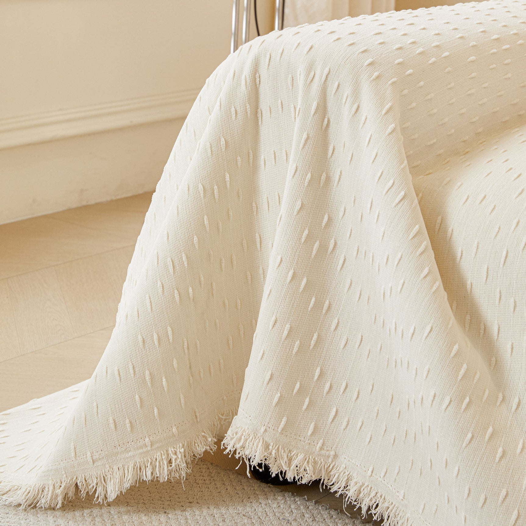 Textured Throw Blanket with 3D Dobby Weave, Minimalist Furniture Protector for Couch - Ornate Home