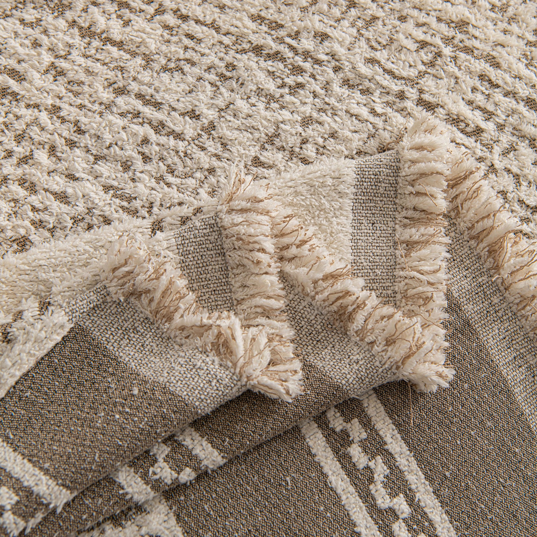 Textured Woven Furniture Protector for Couch, Rustic Farmhouse Sofa Throw Blanket - Ornate Home