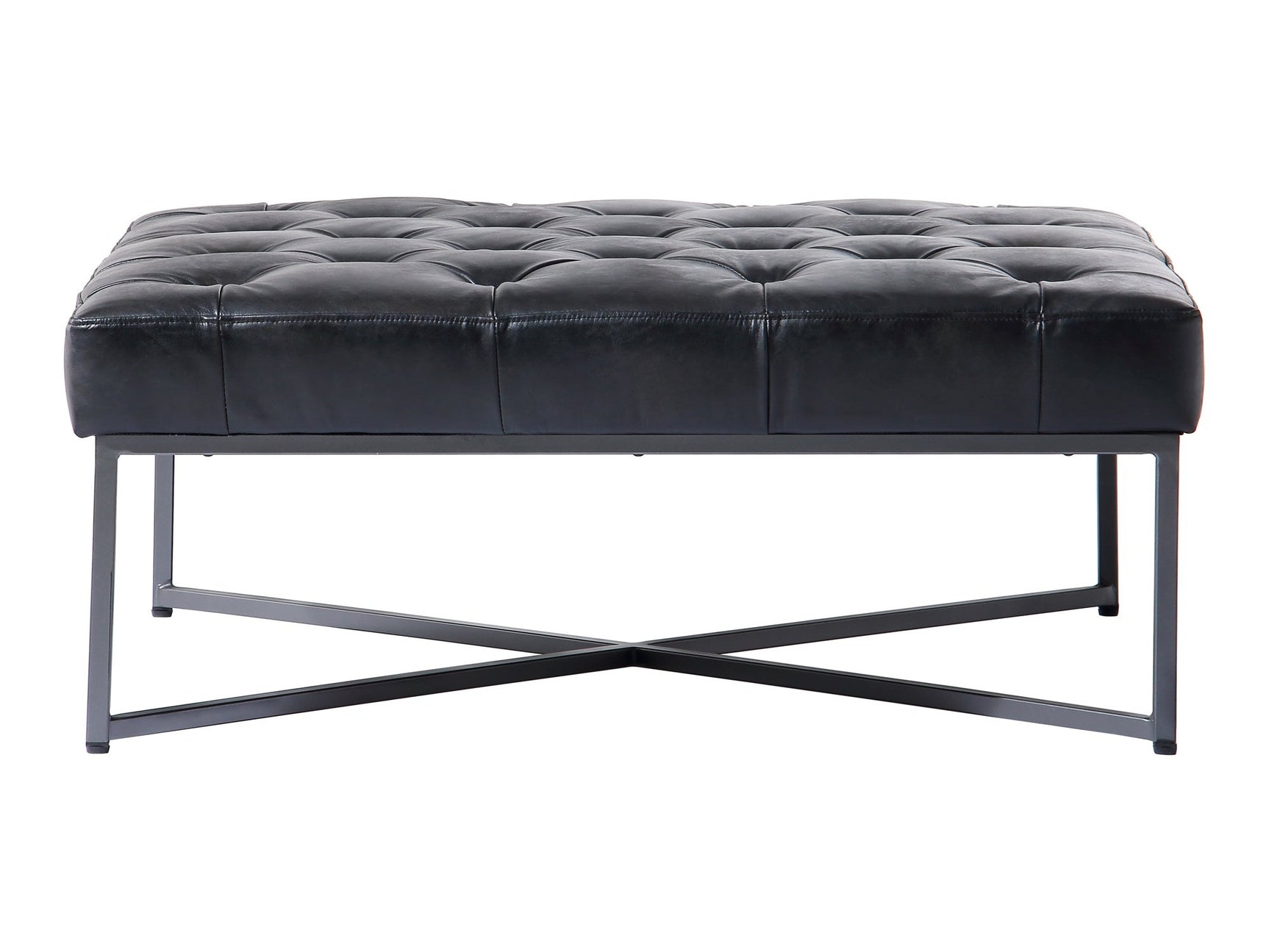 Thad Black Ottoman - Ornate Home