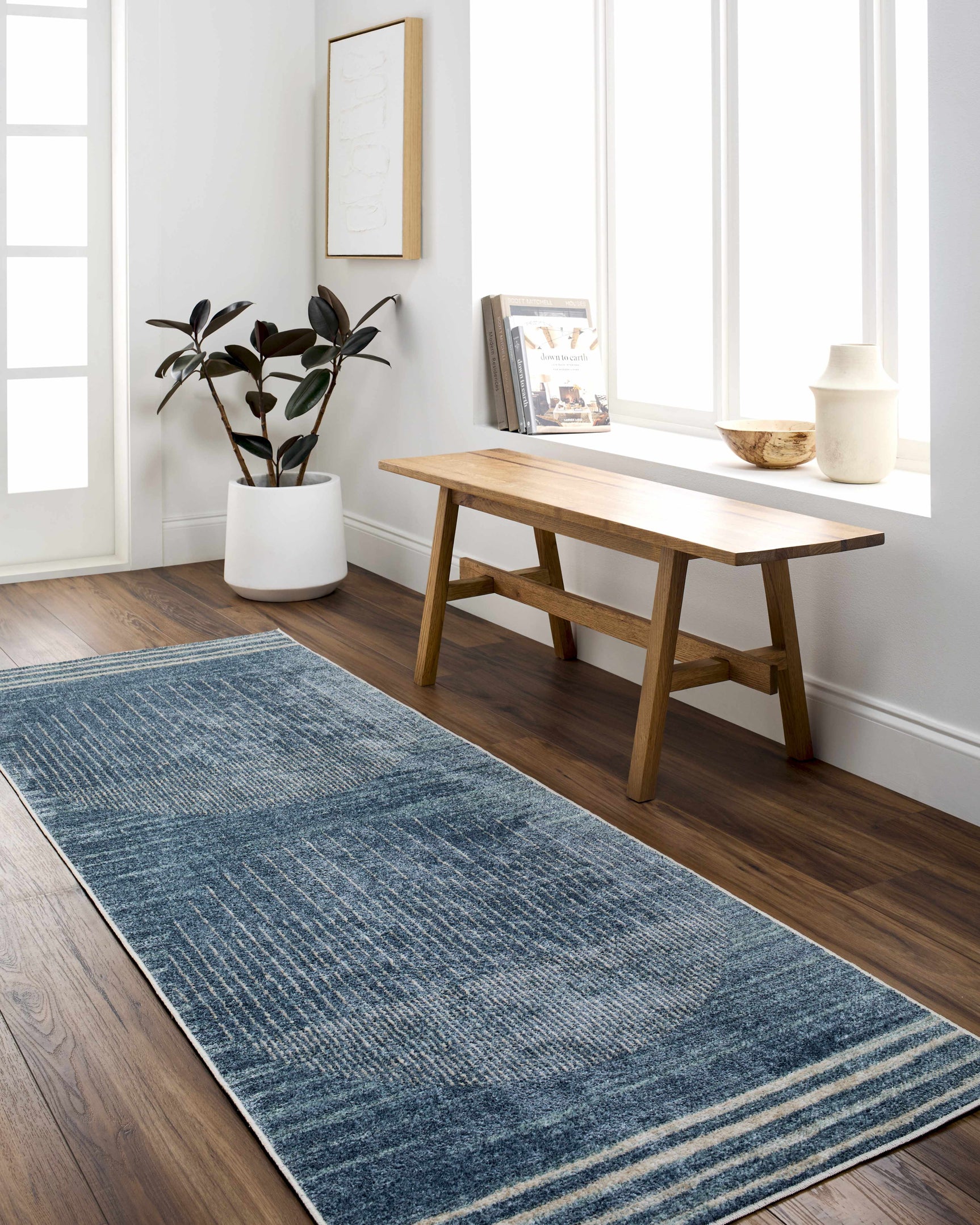 Thad Blue Washable Area Rug - Clearance - Ornate Home