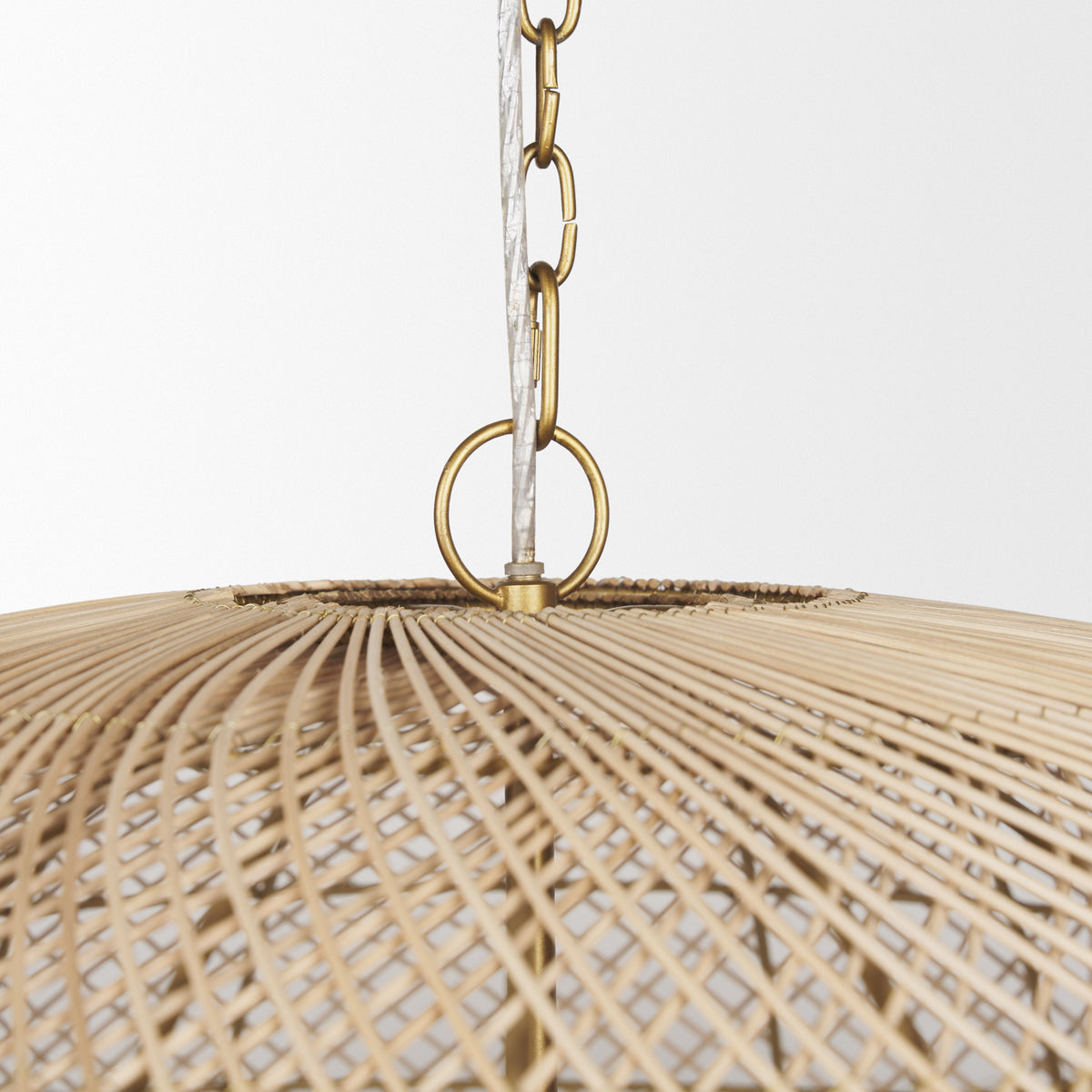 Thad Natural 4-Light Woven Rattan Dome Chandelier - Ornate Home