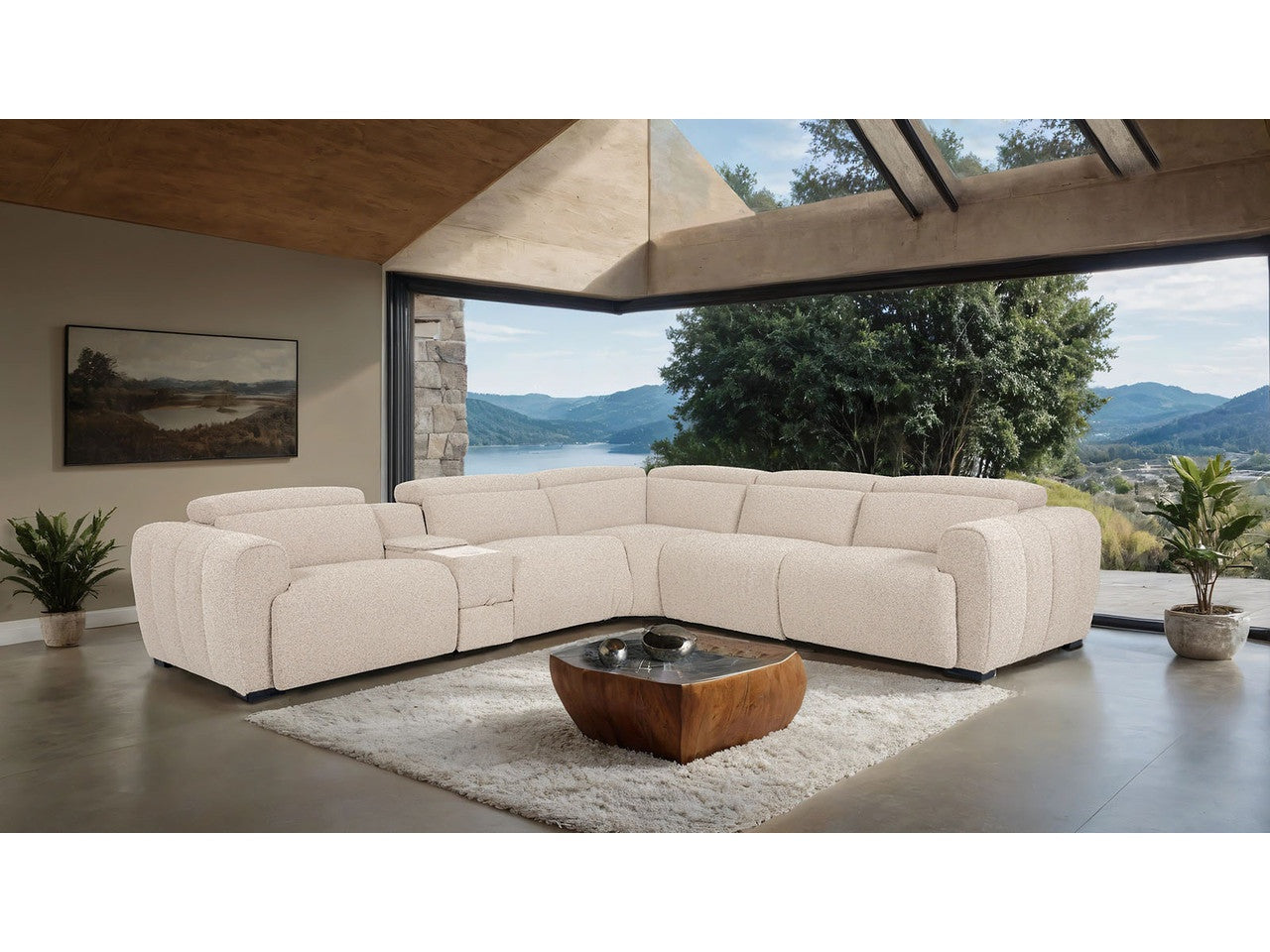 Thaddea White Power Sectional - Ornate Home