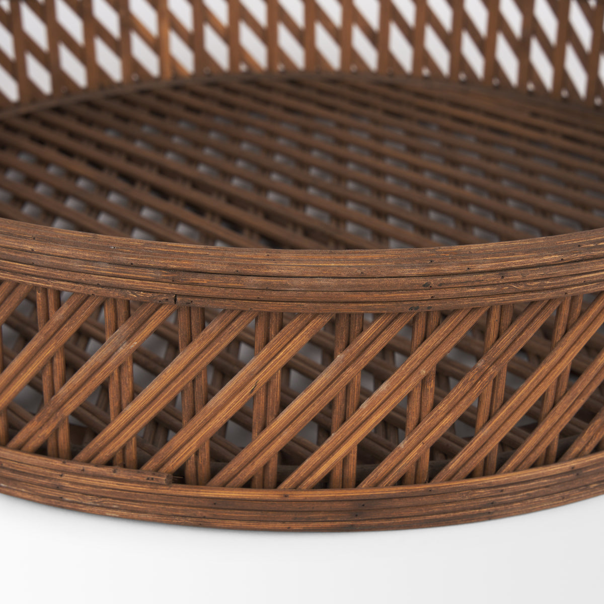 Thala Medium Brown Round Wicker Tray (Set of 2) - Ornate Home