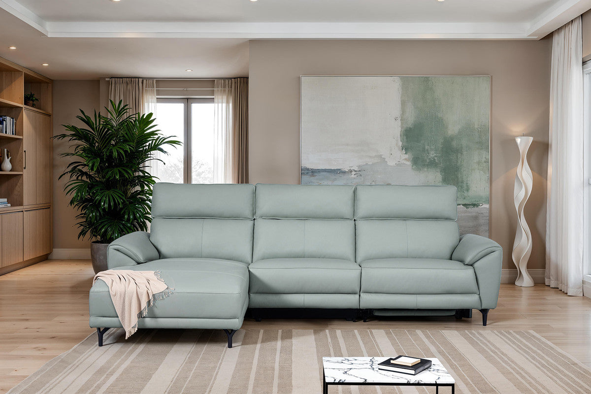 Themis Pale Blue Power Sectional - Ornate Home