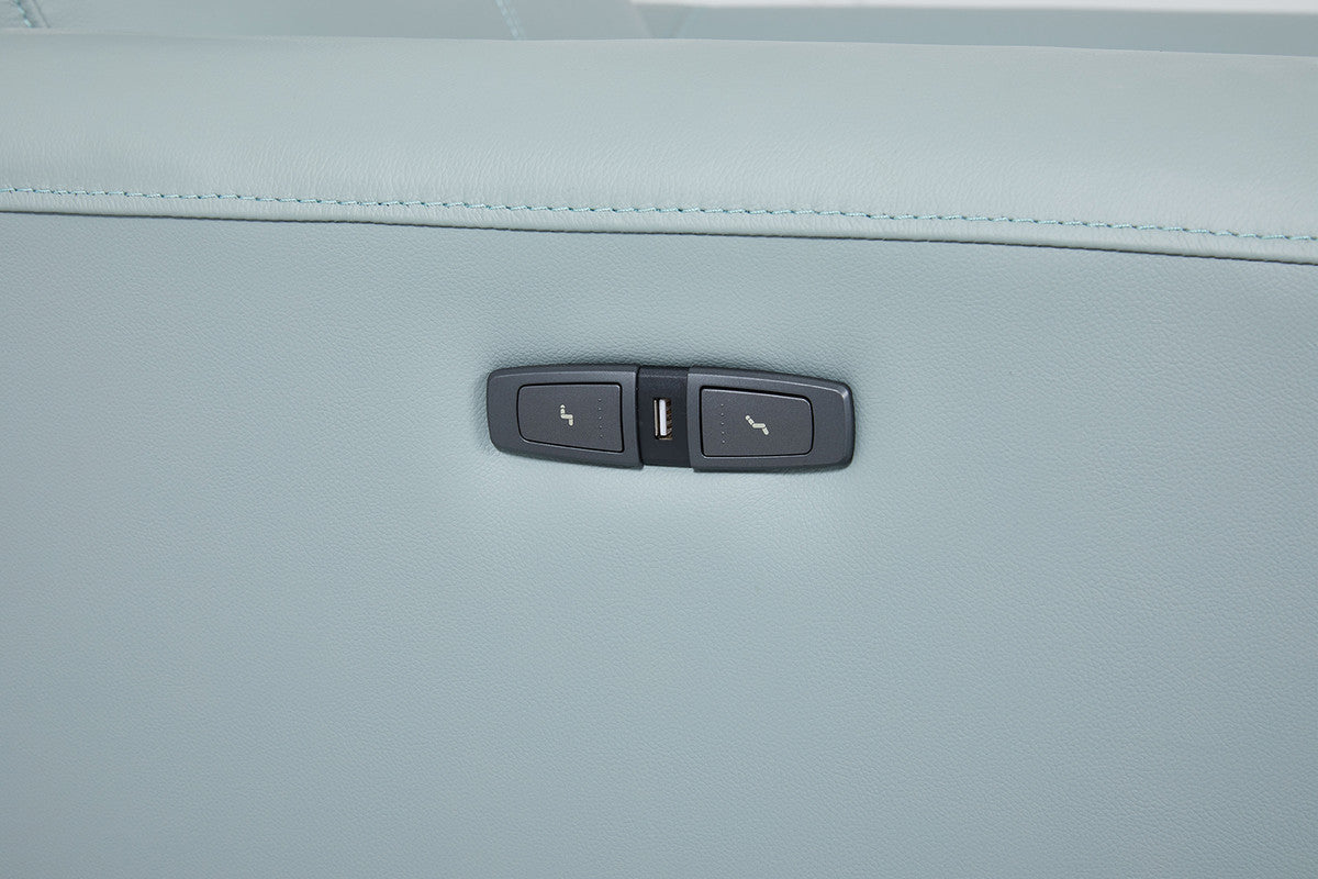 Themis Pale Blue Power Sectional - Ornate Home