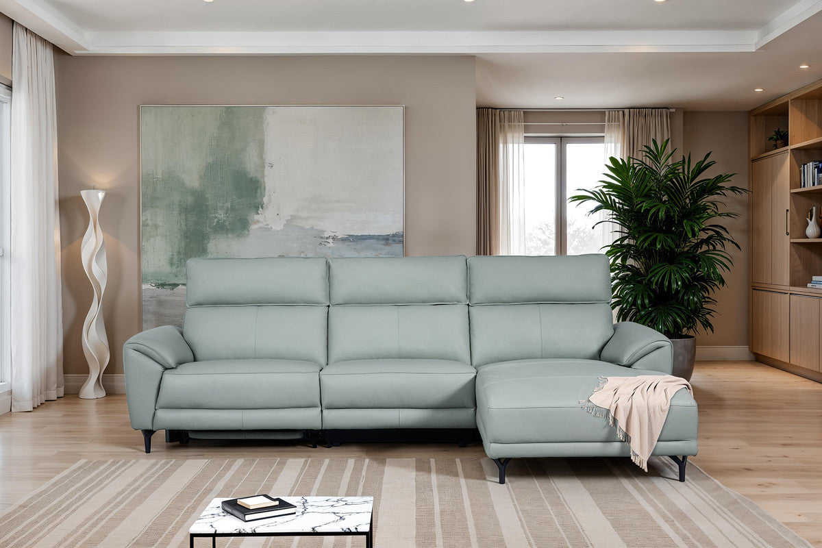 Themis Pale Blue Power Sectional - Ornate Home