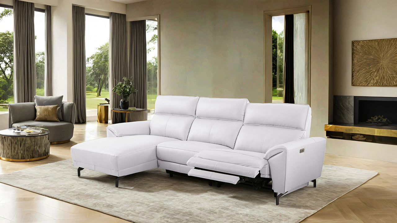 Themis White Power Sectional - Ornate Home