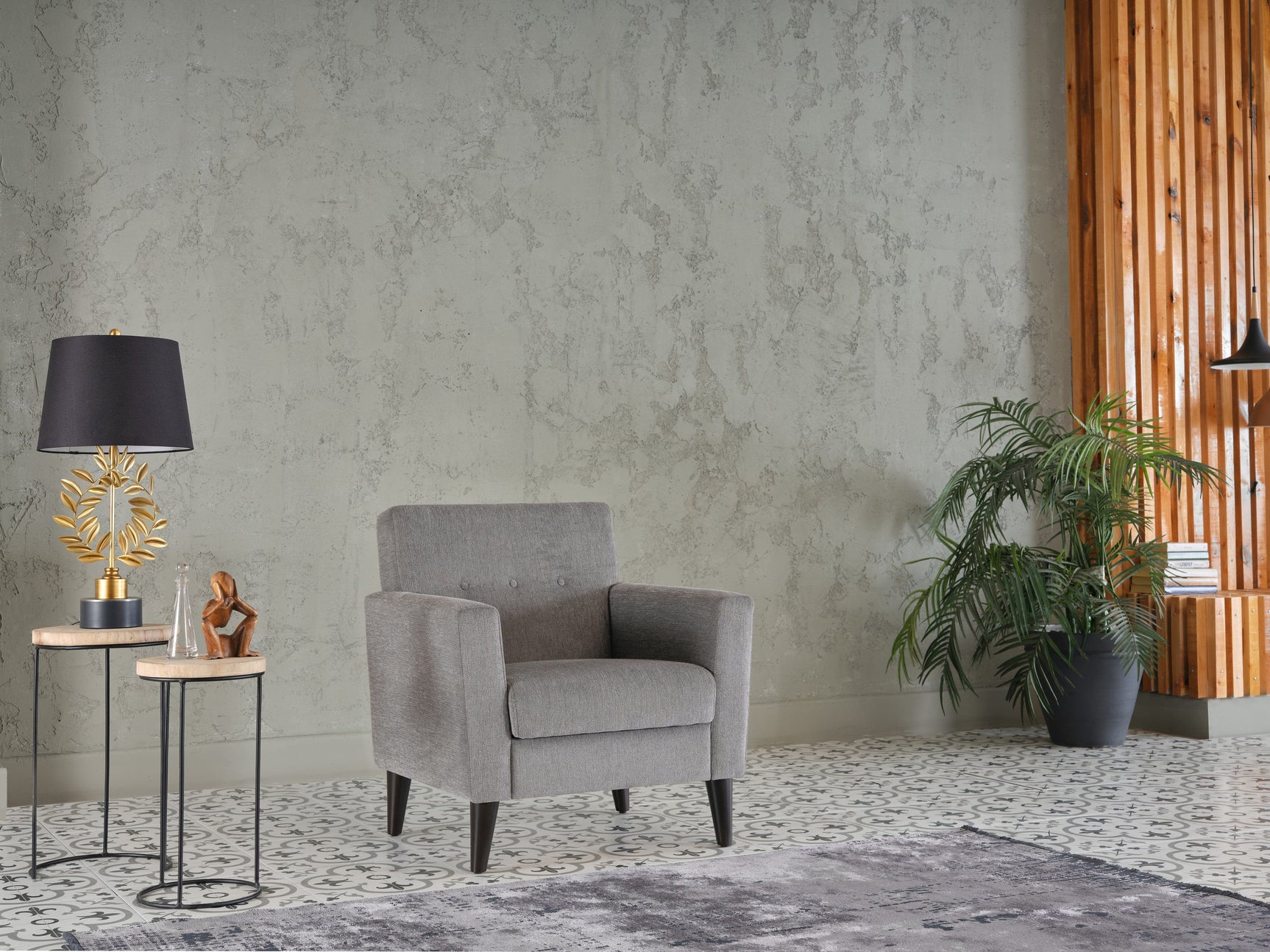 Theo Accent Chair & Ottoman - Ornate Home