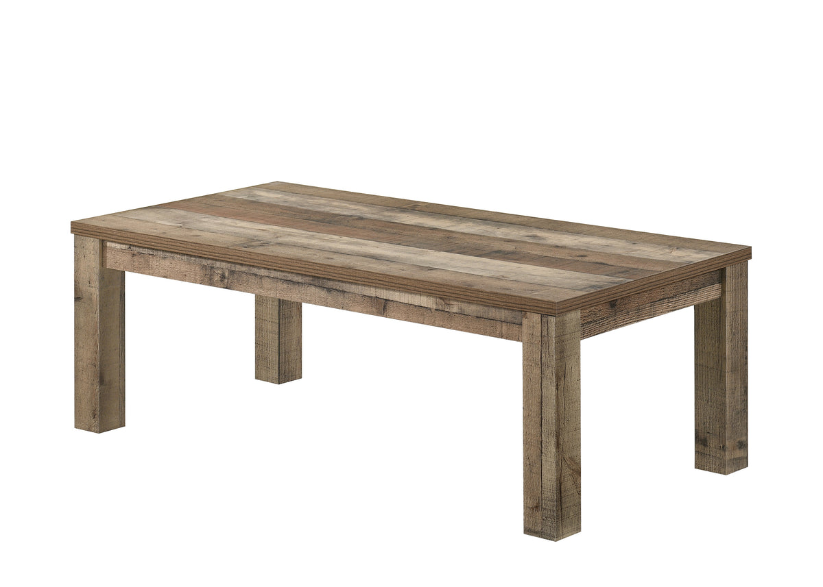 Theo Brown Reclaimed Wood 3-Piece Coffee Table Set - Ornate Home