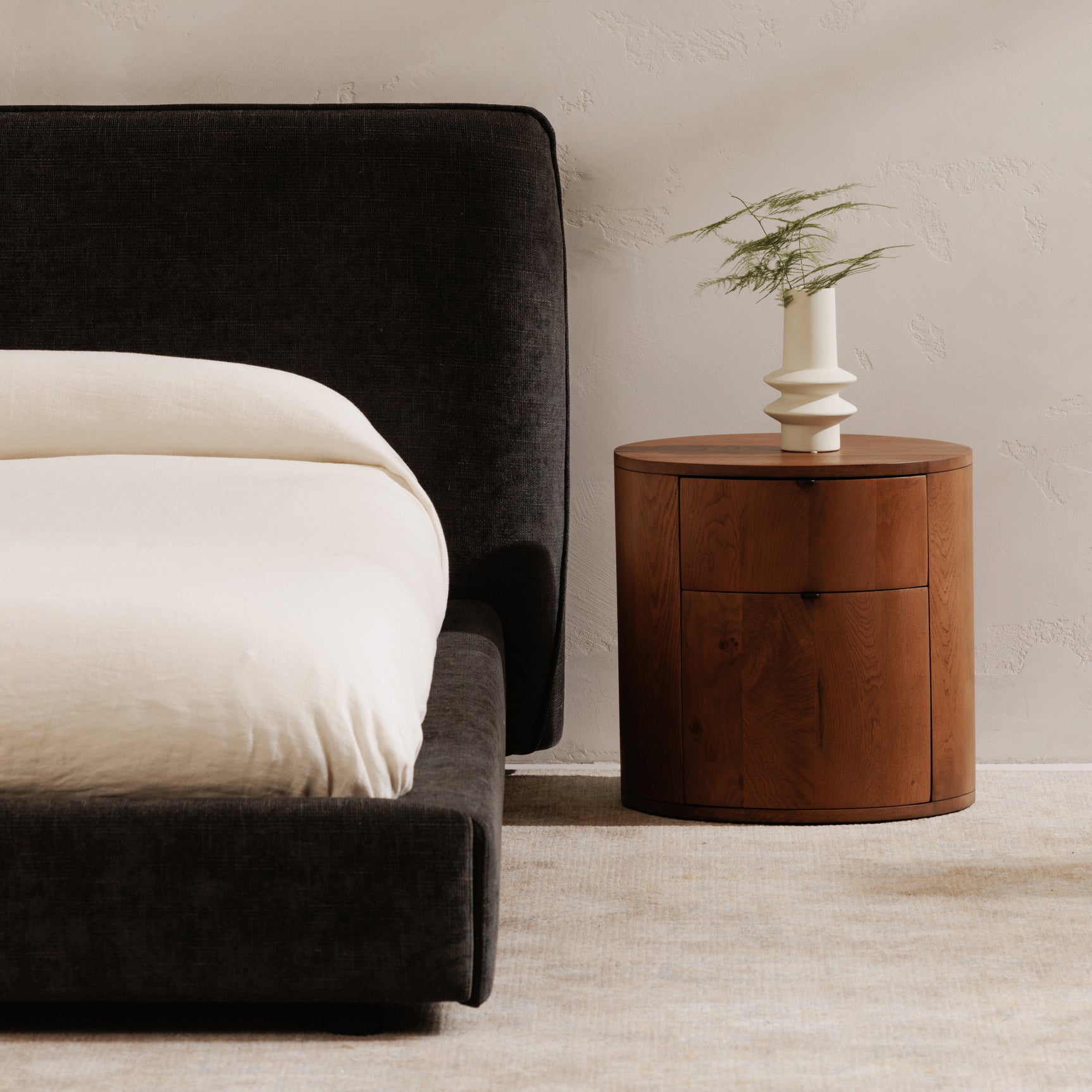 Theo Brown Two Drawer Nightstand - Ornate Home