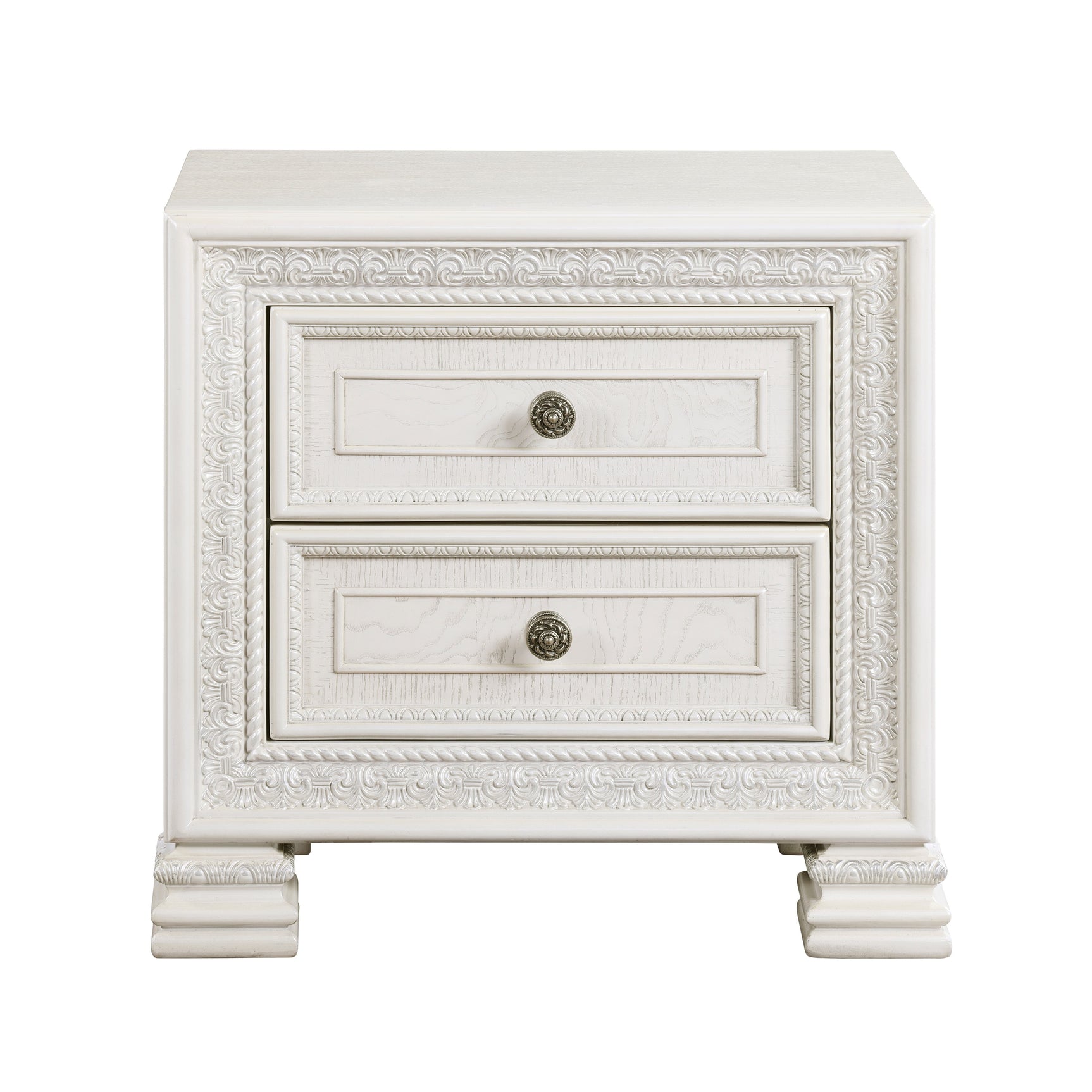 Theodora Pearl white 5-Piece Queen Bedroom Set - Ornate Home