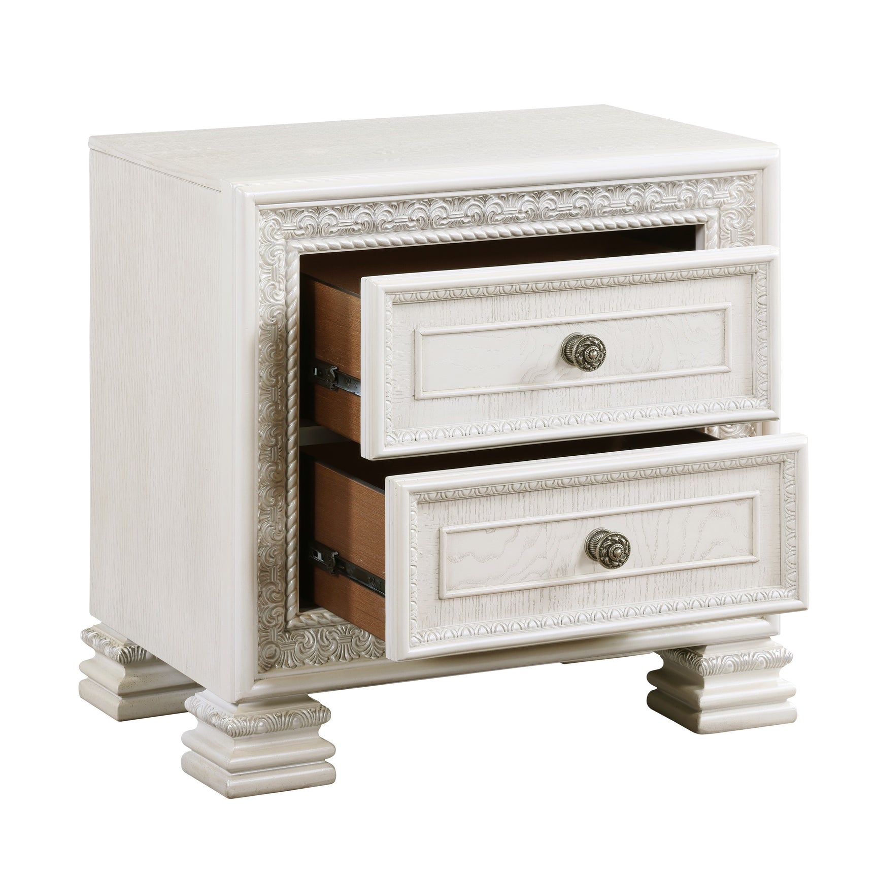 Theodora Pearl white 5-Piece Queen Bedroom Set - Ornate Home