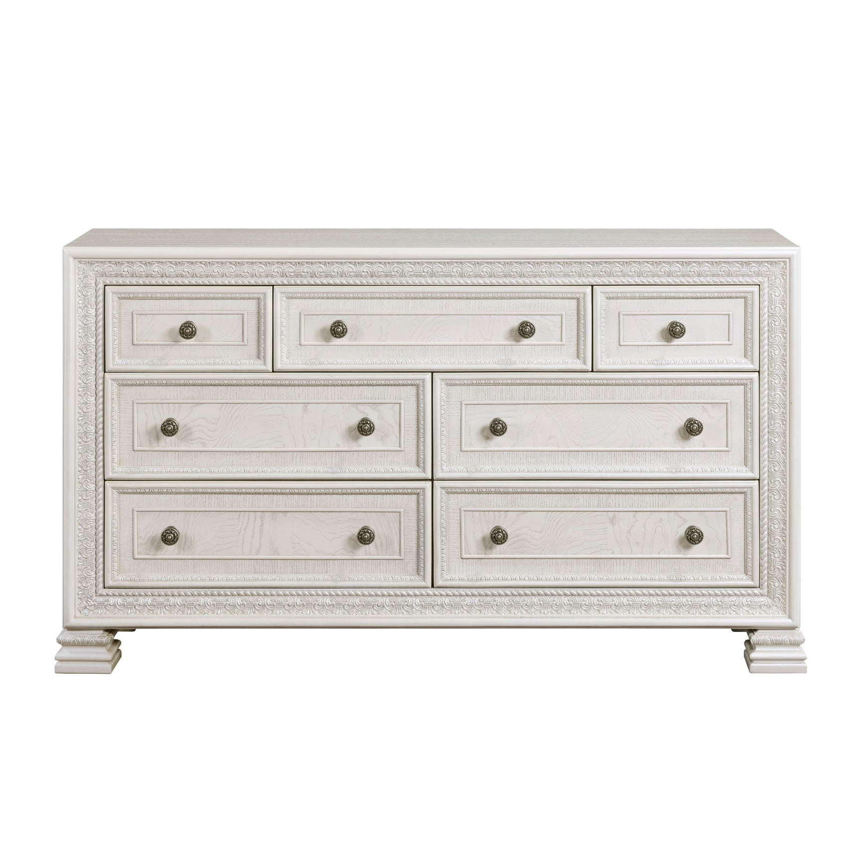 Theodora Pearl white 4-Piece Queen Bedroom Set - Ornate Home