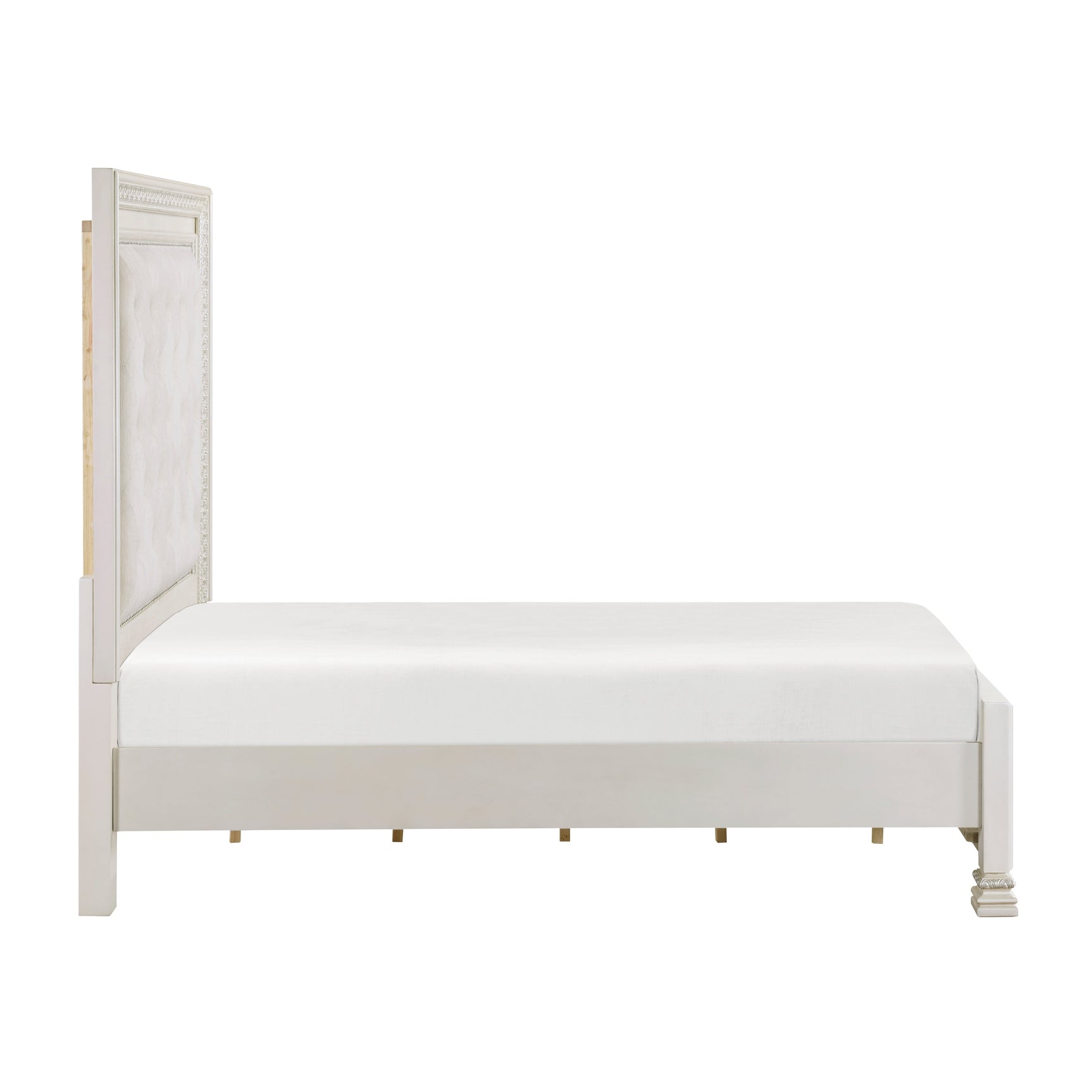 Theodora White Eastern King Bed - Ornate Home