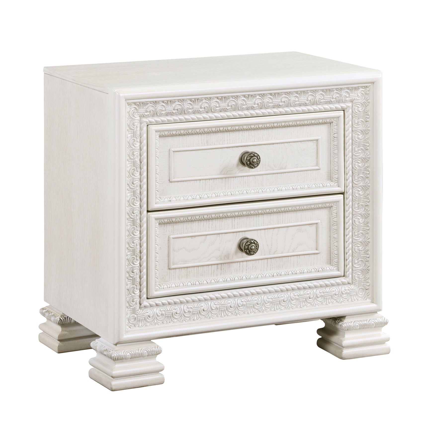 Theodora White Nightstand - Ornate Home