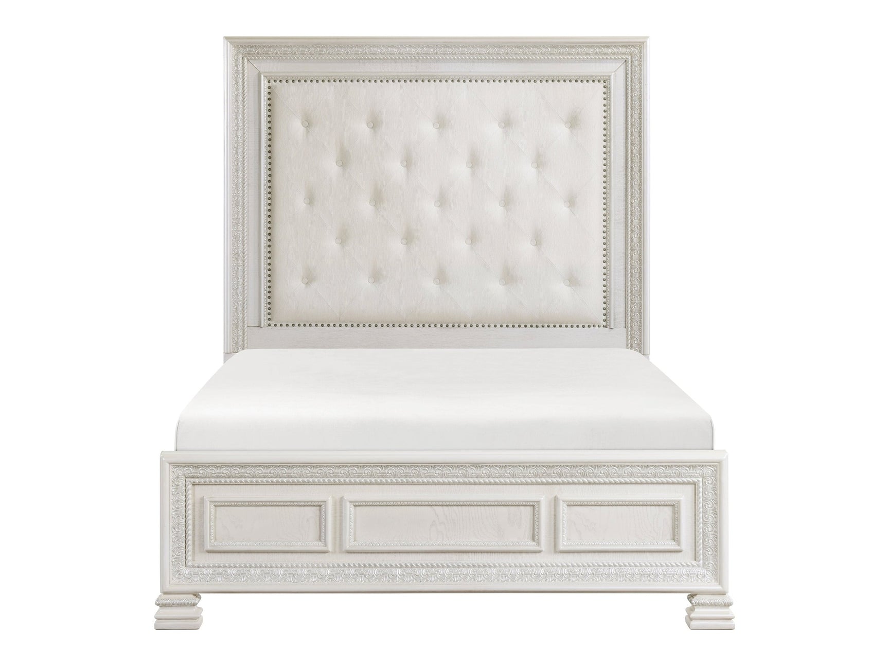Theodora White Queen Bed - Ornate Home