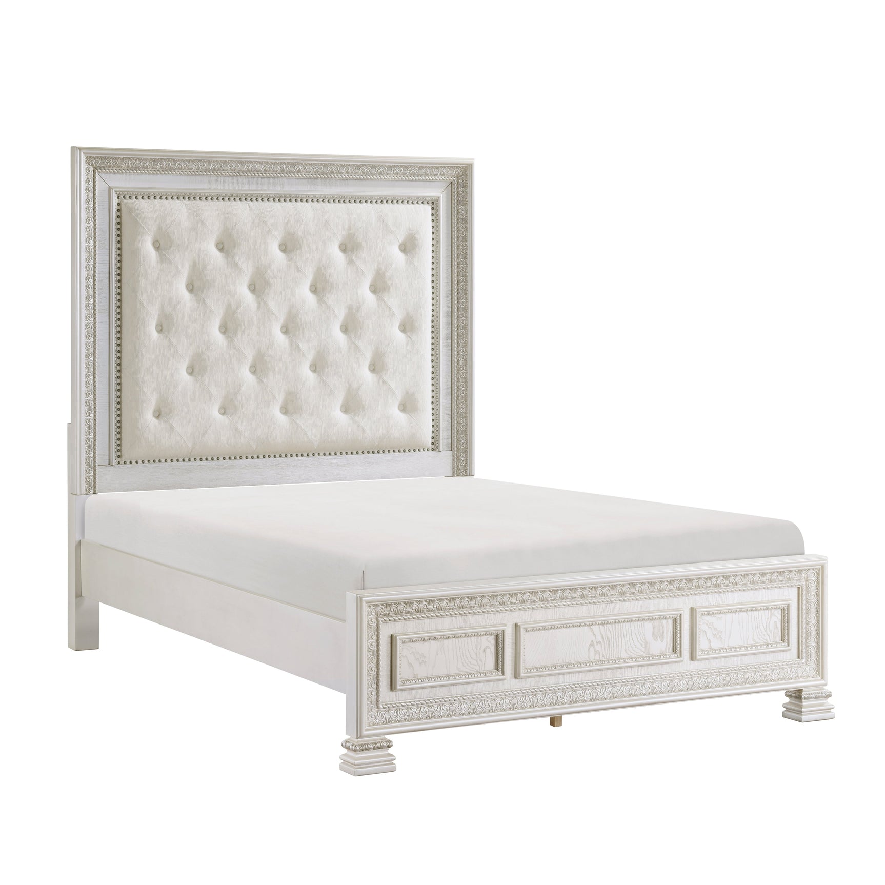 Theodora White Queen Bed - Ornate Home