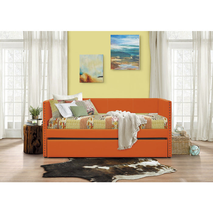 Therese Orange Daybed with Trundle - Ornate Home