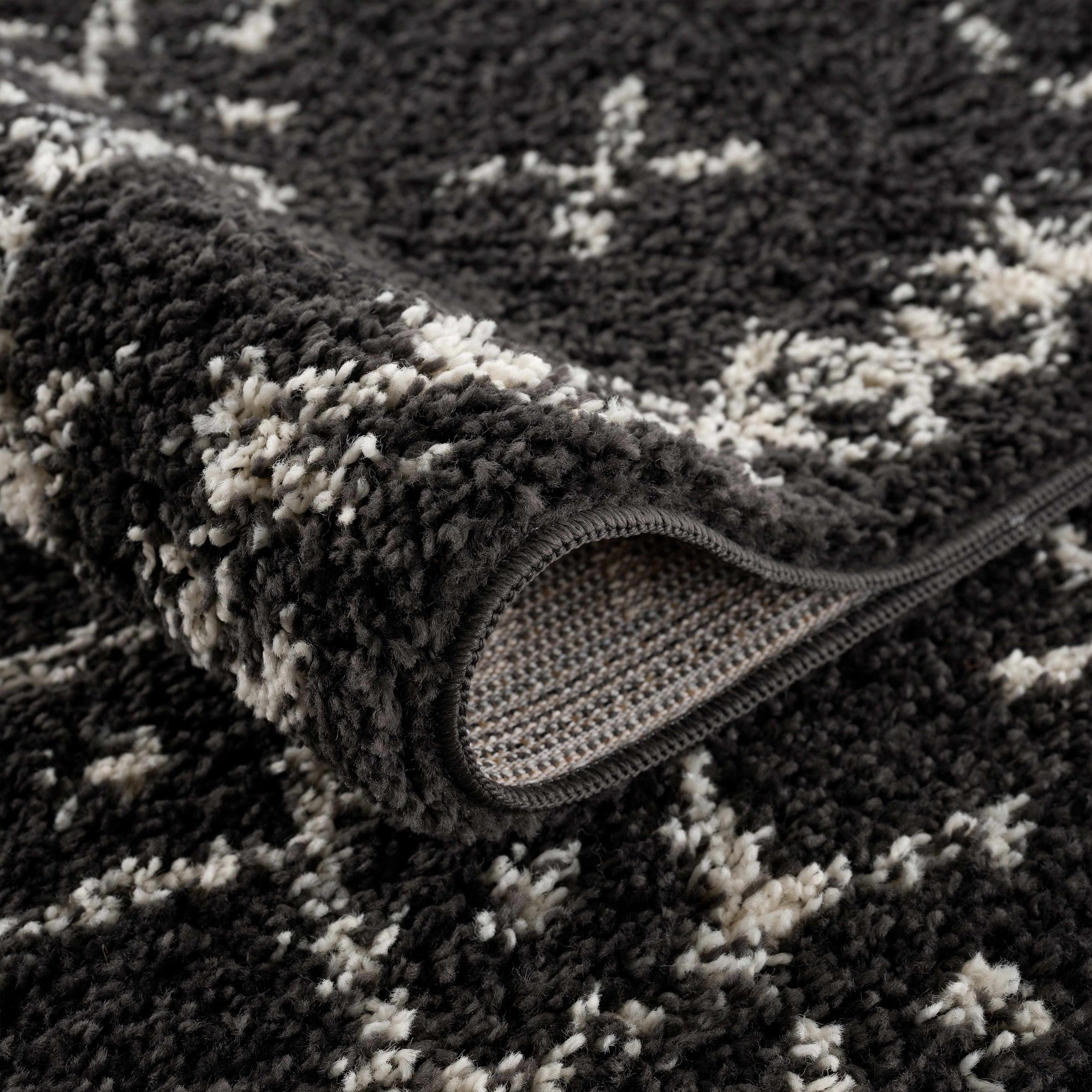 Thetford Black Berber Shag Rug - Clearance - Ornate Home