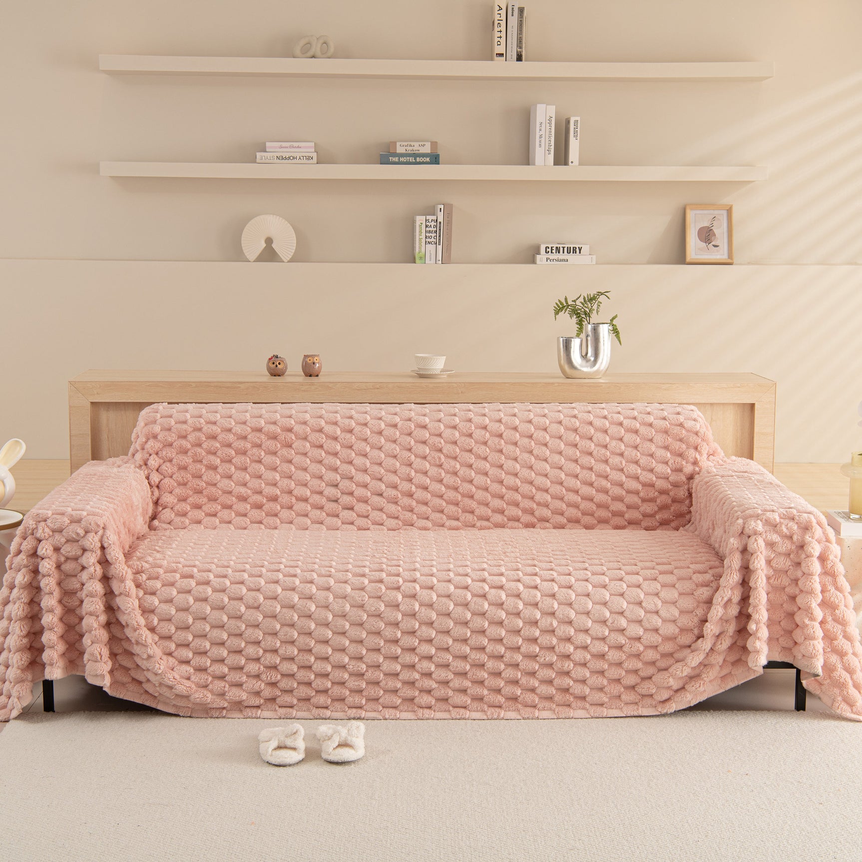 Thick Plush Faux Fur Couch Cover Blanket Warm Fuzzy Blanket Couch Protector for Winter - Ornate Home