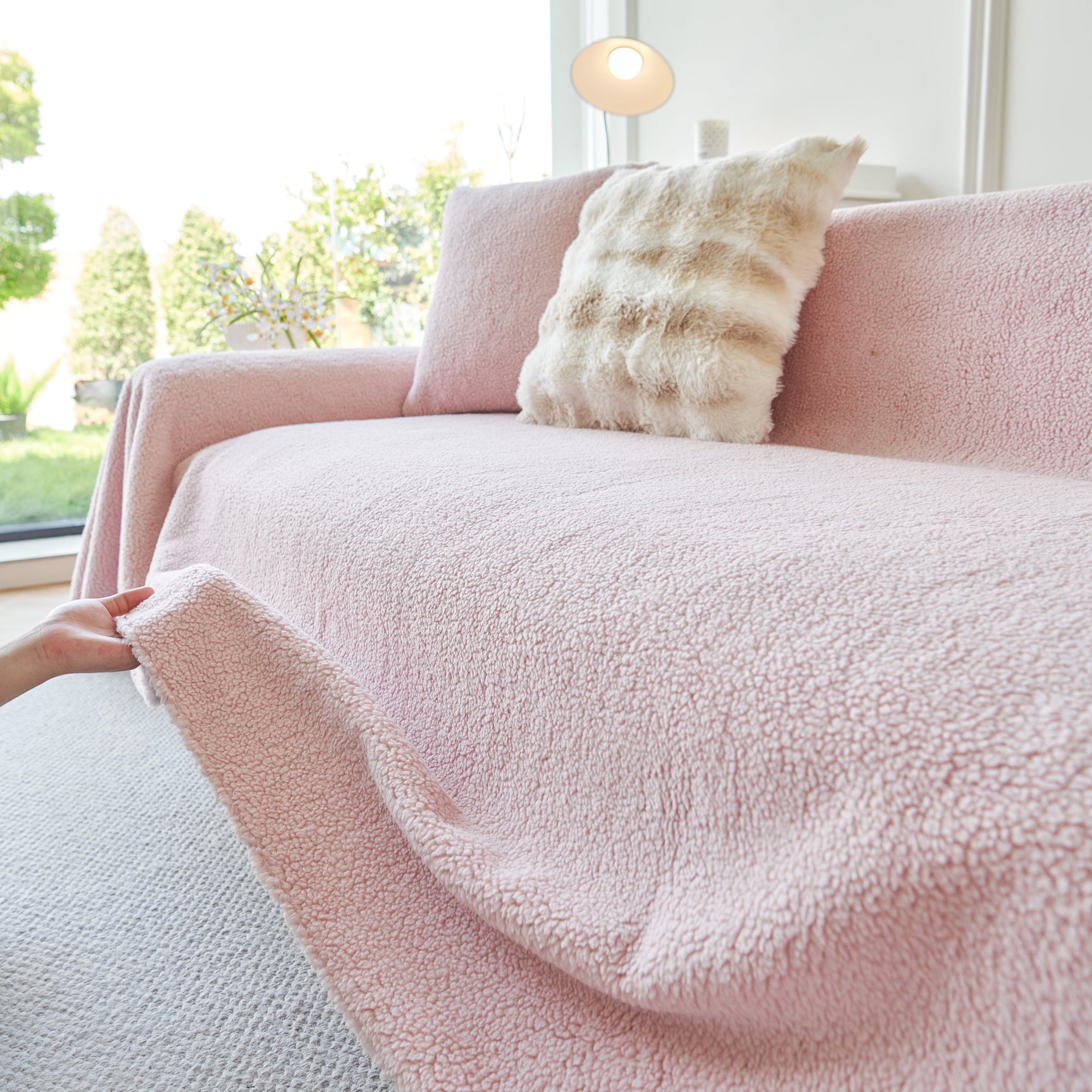 Thick Sherpa Fleece Sofa Protector Cover Stylish Durable Slipcovers for Couches and Chairs - Ornate Home