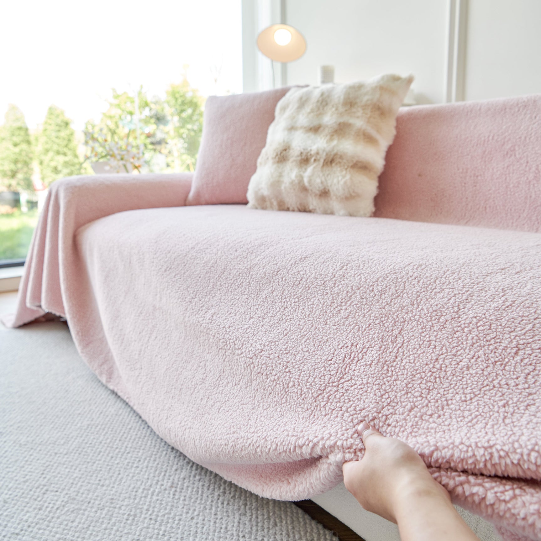 Thick Sherpa Fleece Sofa Protector Cover Stylish Durable Slipcovers for Couches and Chairs - Ornate Home