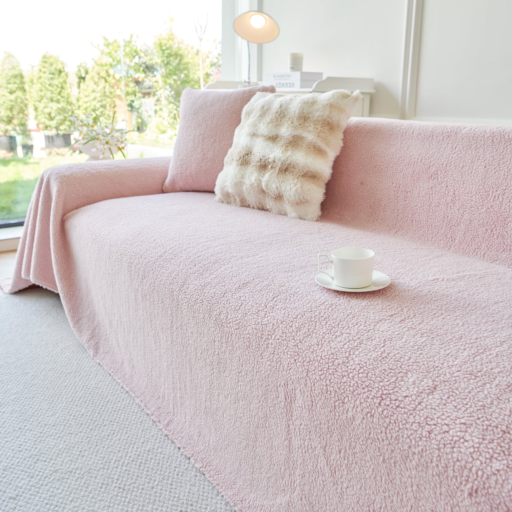 Thick Sherpa Fleece Sofa Protector Cover Stylish Durable Slipcovers for Couches and Chairs - Ornate Home