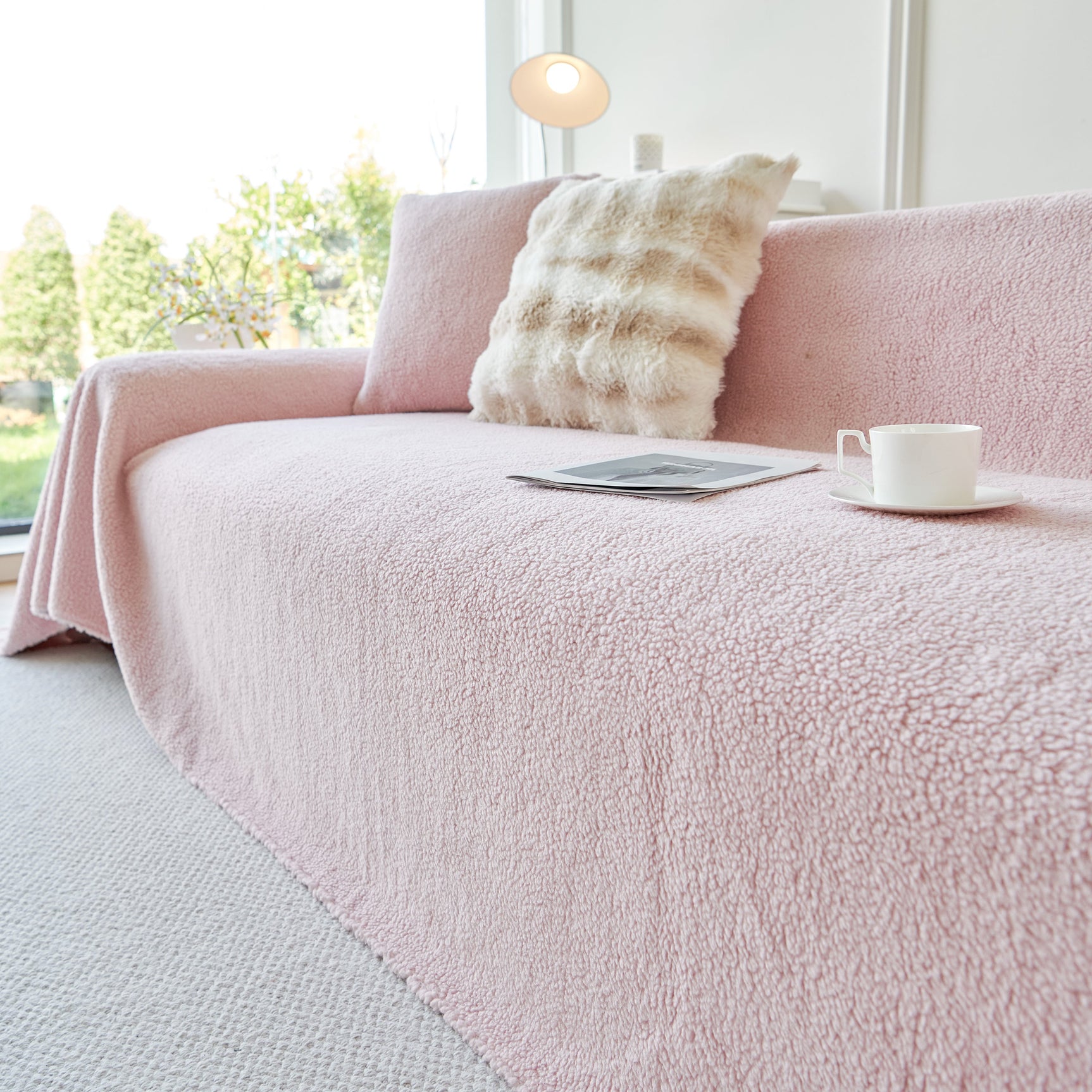 Thick Sherpa Fleece Sofa Protector Cover Stylish Durable Slipcovers for Couches and Chairs - Ornate Home