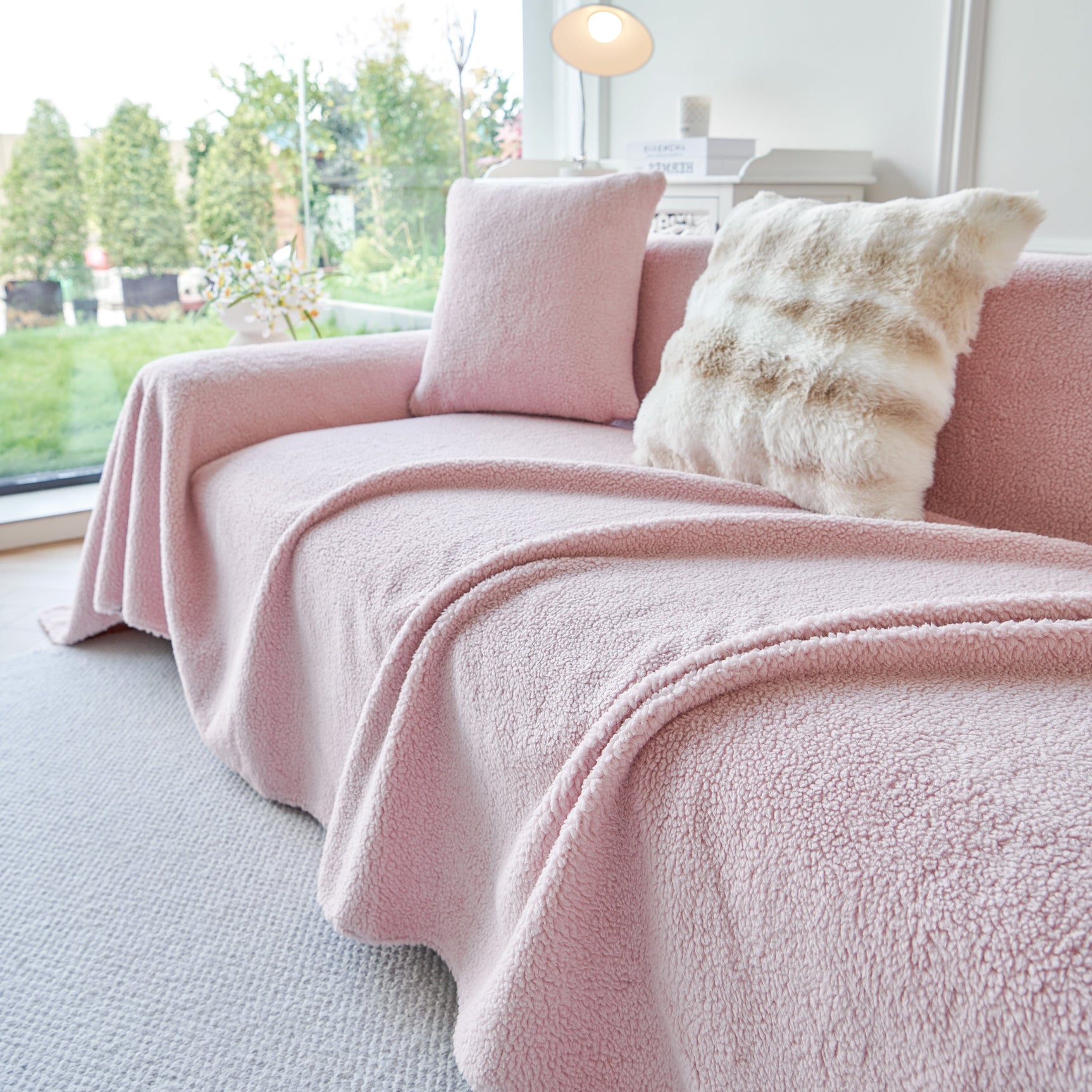 Thick Sherpa Fleece Sofa Protector Cover Stylish Durable Slipcovers for Couches and Chairs - Ornate Home