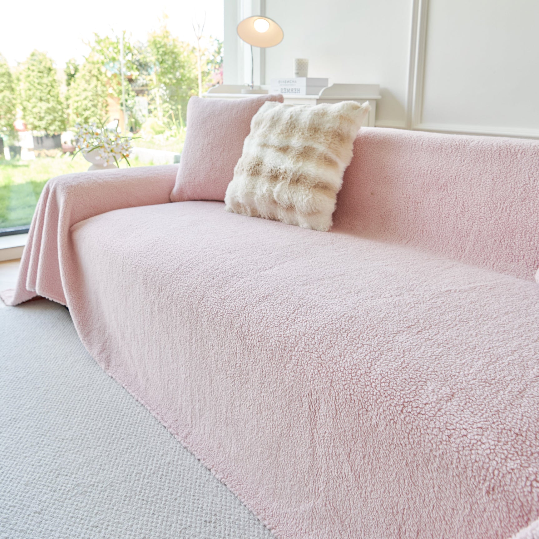 Thick Sherpa Fleece Sofa Protector Cover Stylish Durable Slipcovers for Couches and Chairs - Ornate Home