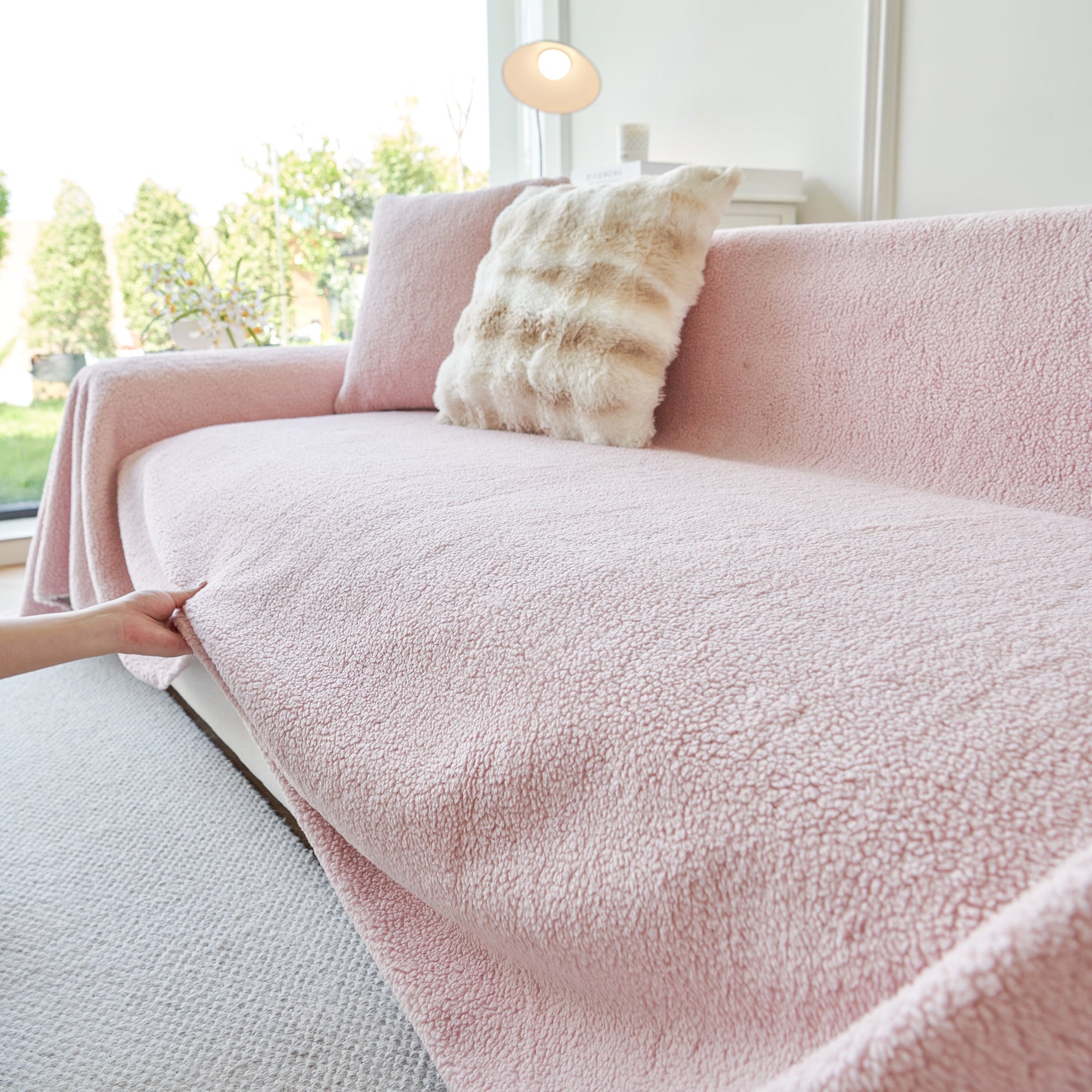 Thick Sherpa Fleece Sofa Protector Cover Stylish Durable Slipcovers for Couches and Chairs - Ornate Home