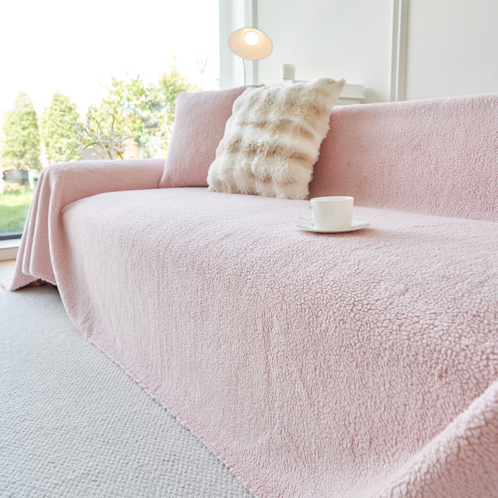 Thick Sherpa Fleece Sofa Protector Cover Stylish Durable Slipcovers for Couches and Chairs - Ornate Home