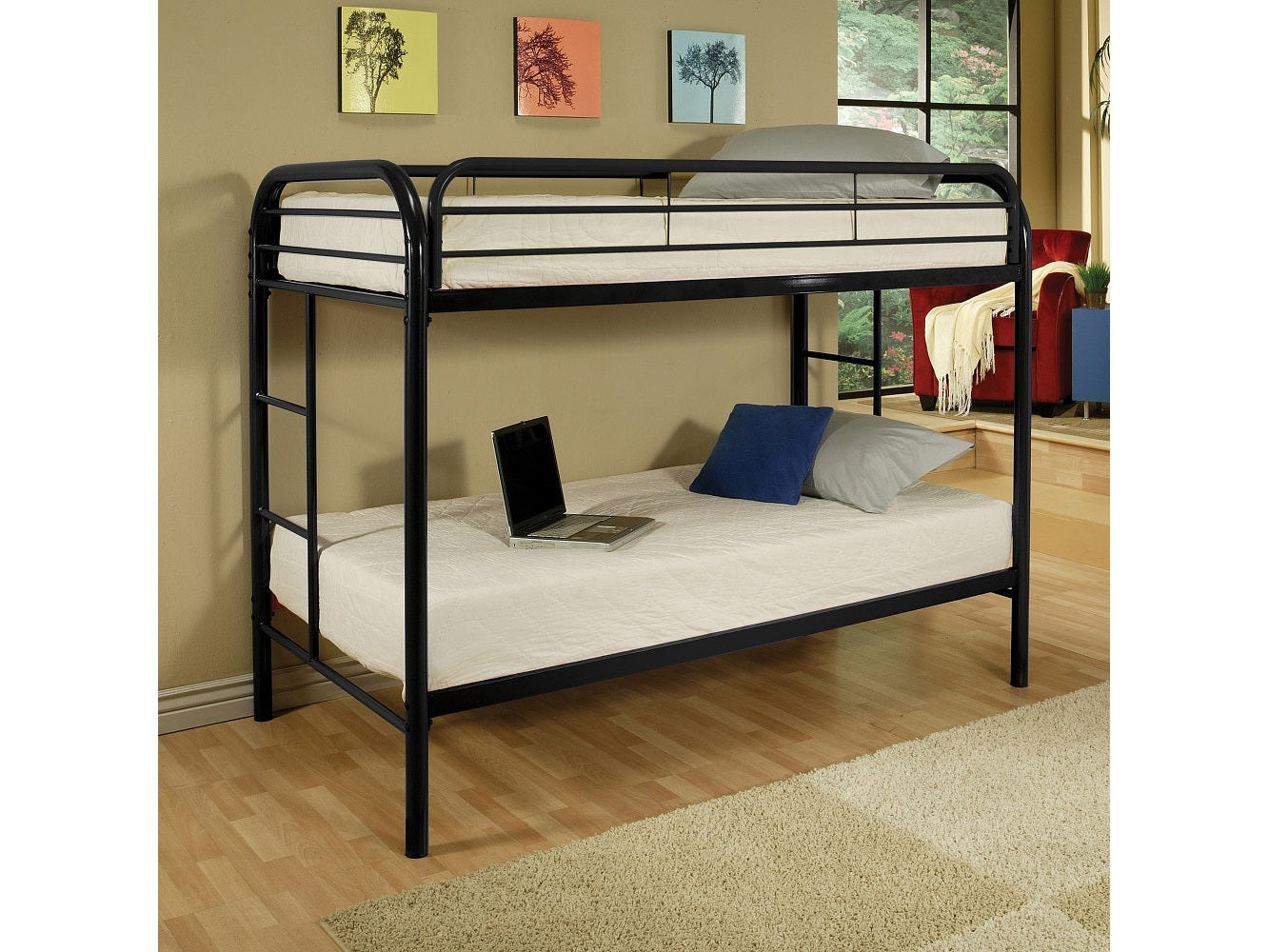 Thomas Black Bunk Bed (Twin/Twin) - Ornate Home