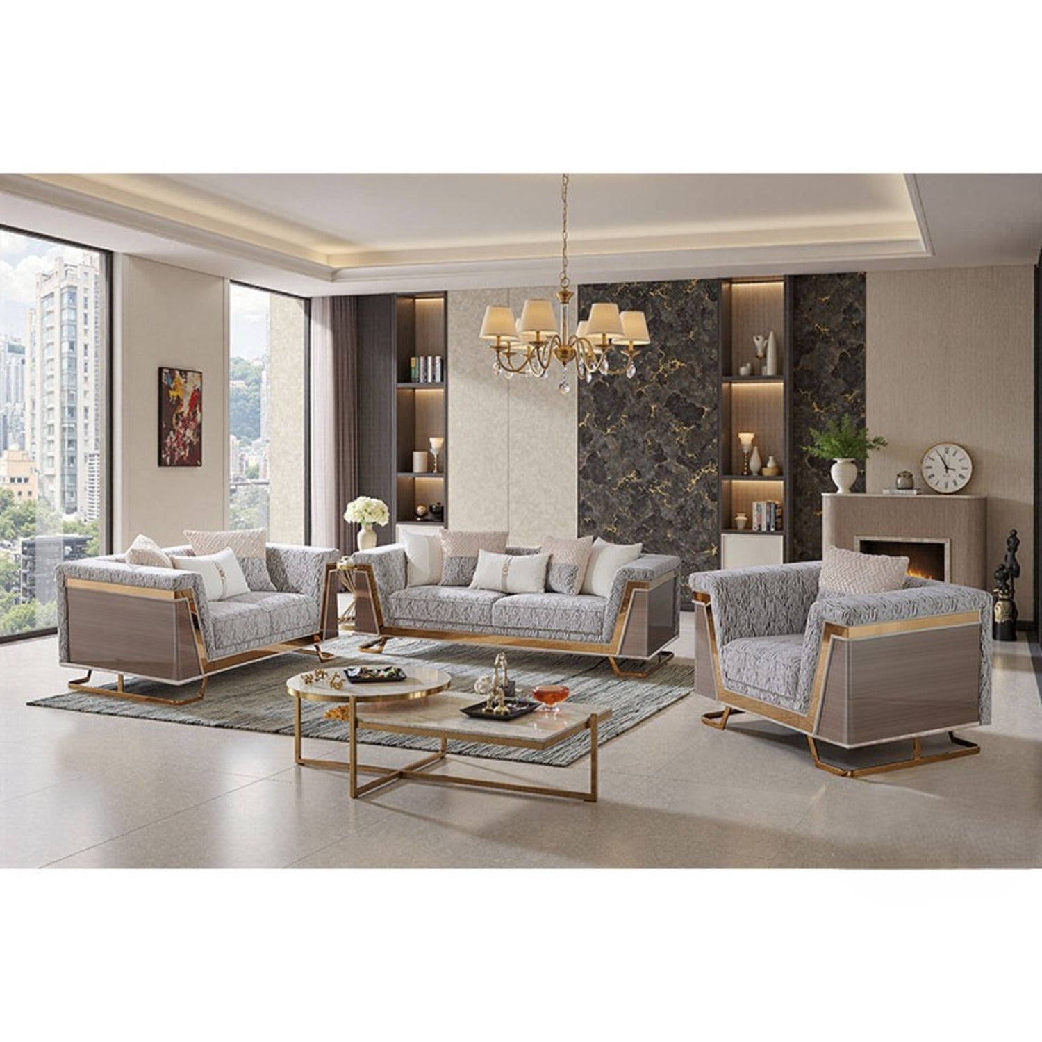 Thomasyn Gold/Animal Print Sofa - Ornate Home