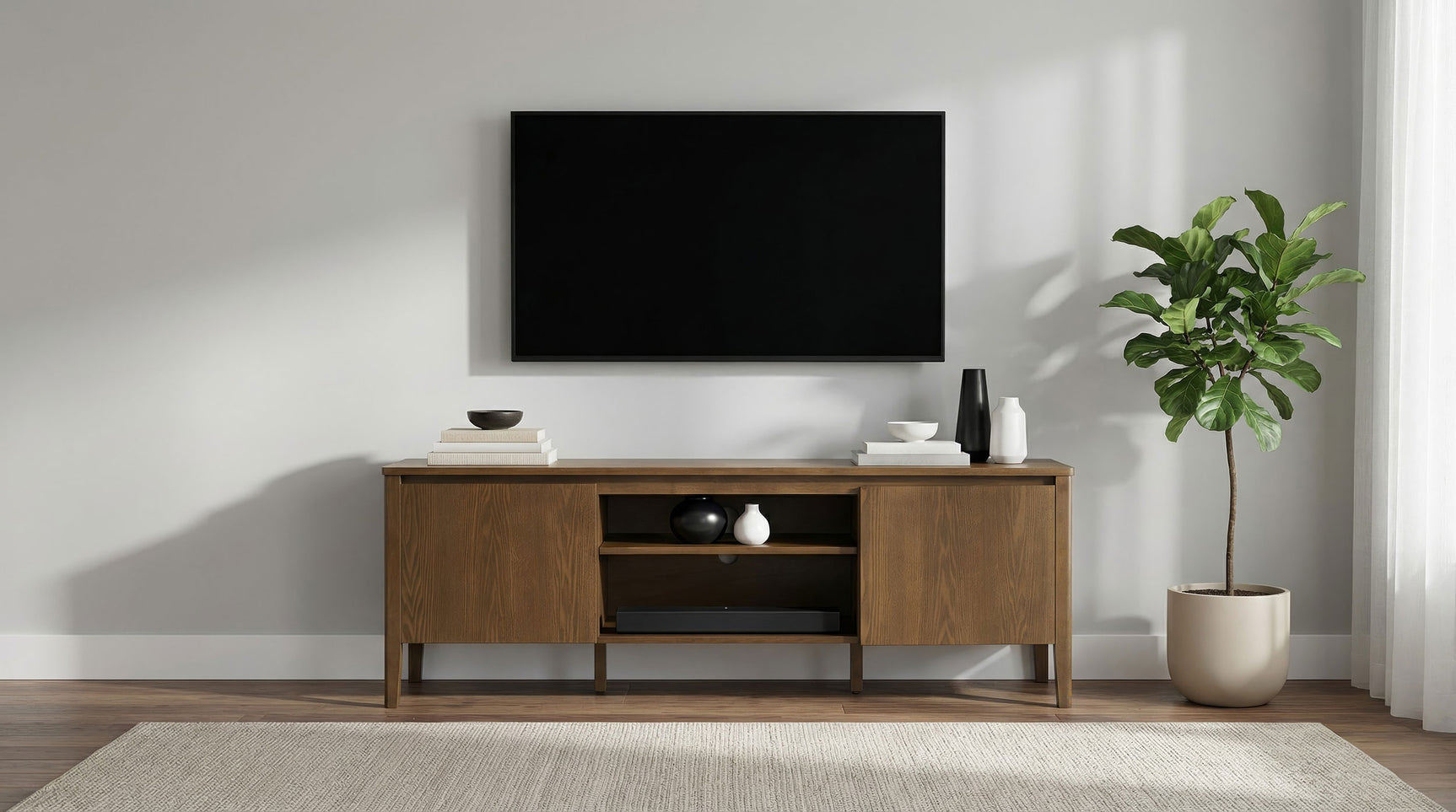 Thori Dark Brown 63-inch 2-door TV Stand Media Console - Ornate Home
