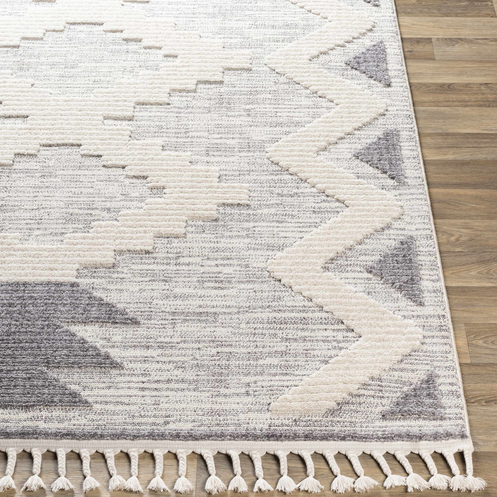 Thornburg High/Low Pile Rug with Tassels - Clearance - Ornate Home