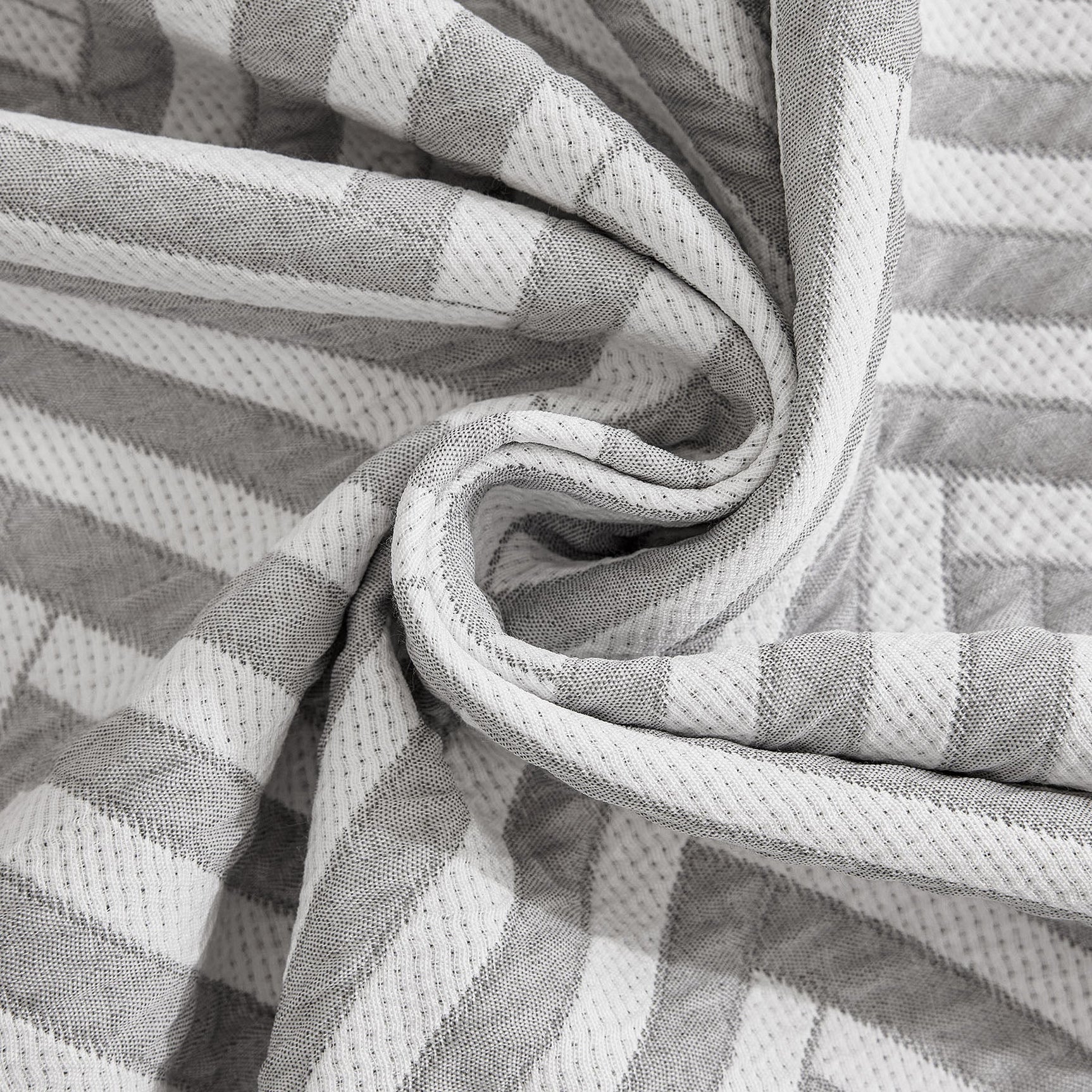 Three Layer Woven Soft Breathable Sofa Cover Blanket, Textured Chevron Couch Cover - Ornate Home