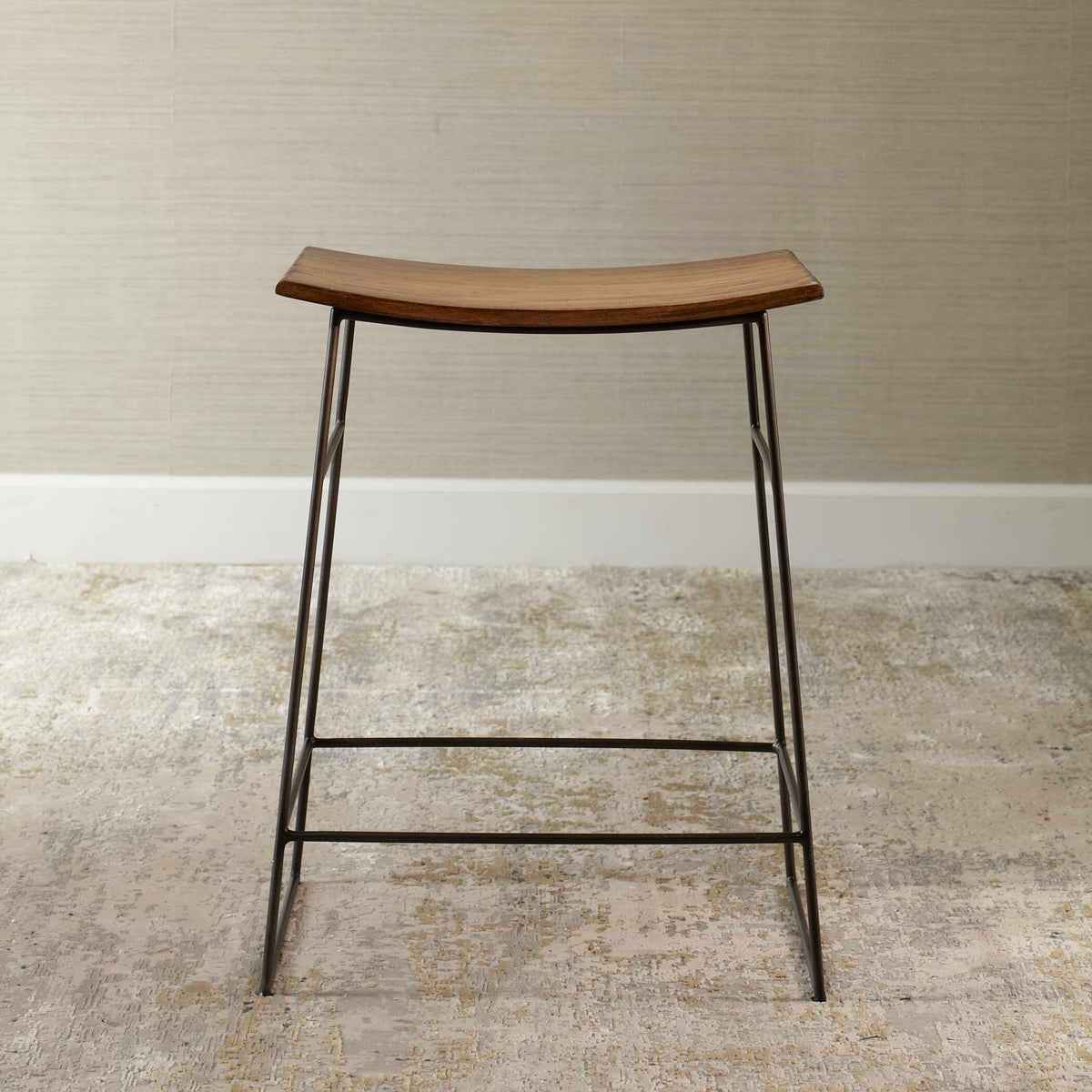 Thura Walnut Counter Stool - Ornate Home