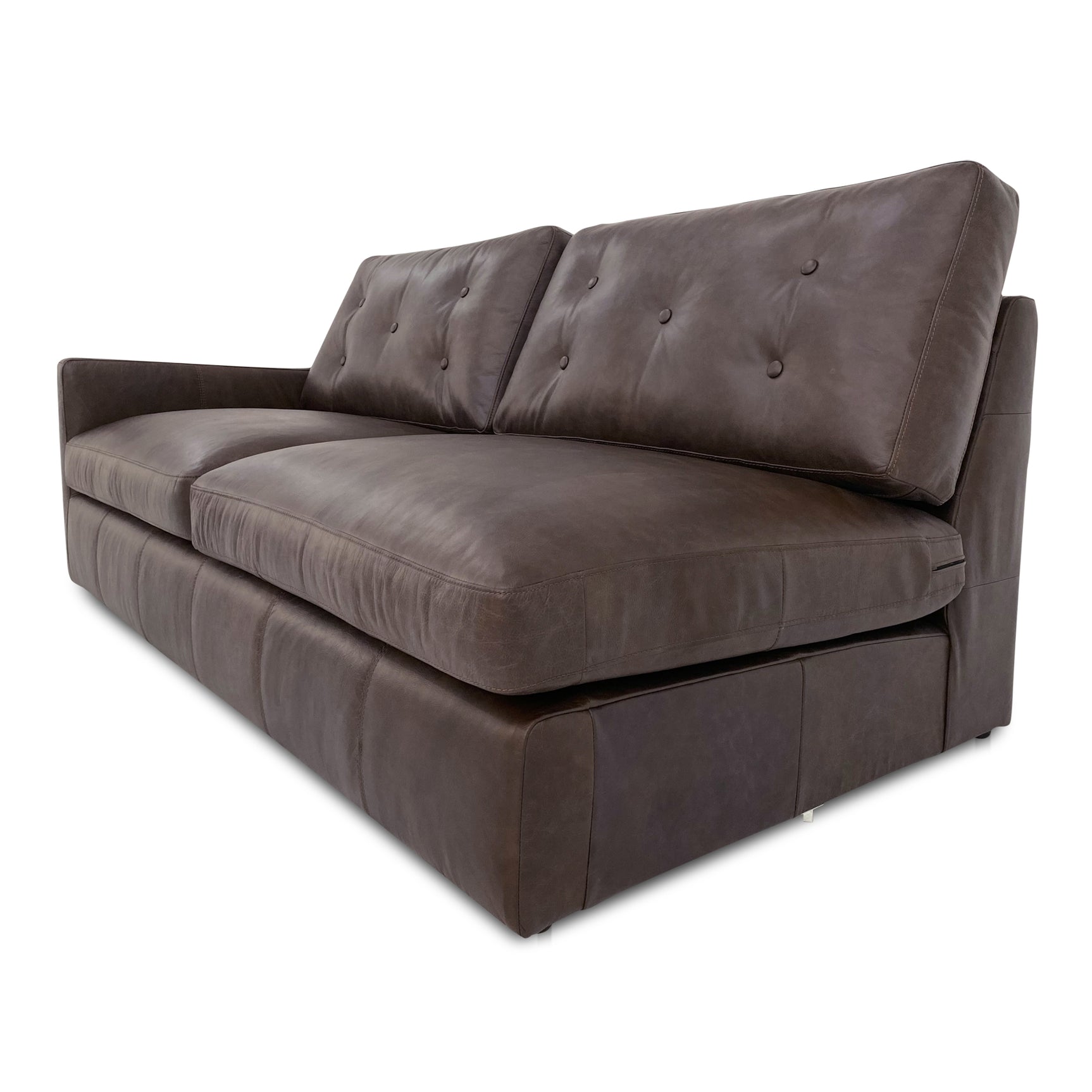 Thurlow Espresso Brown Leather Left Arm Facing Sofa - Ornate Home
