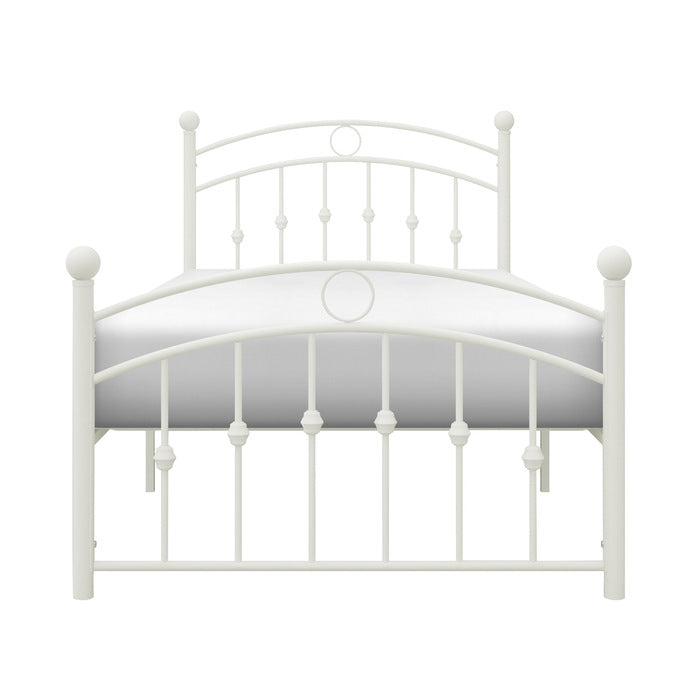 Tiana White Twin Metal Platform Bed - Ornate Home