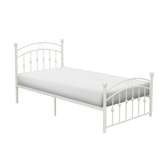 Tiana White Twin Metal Platform Bed - Ornate Home