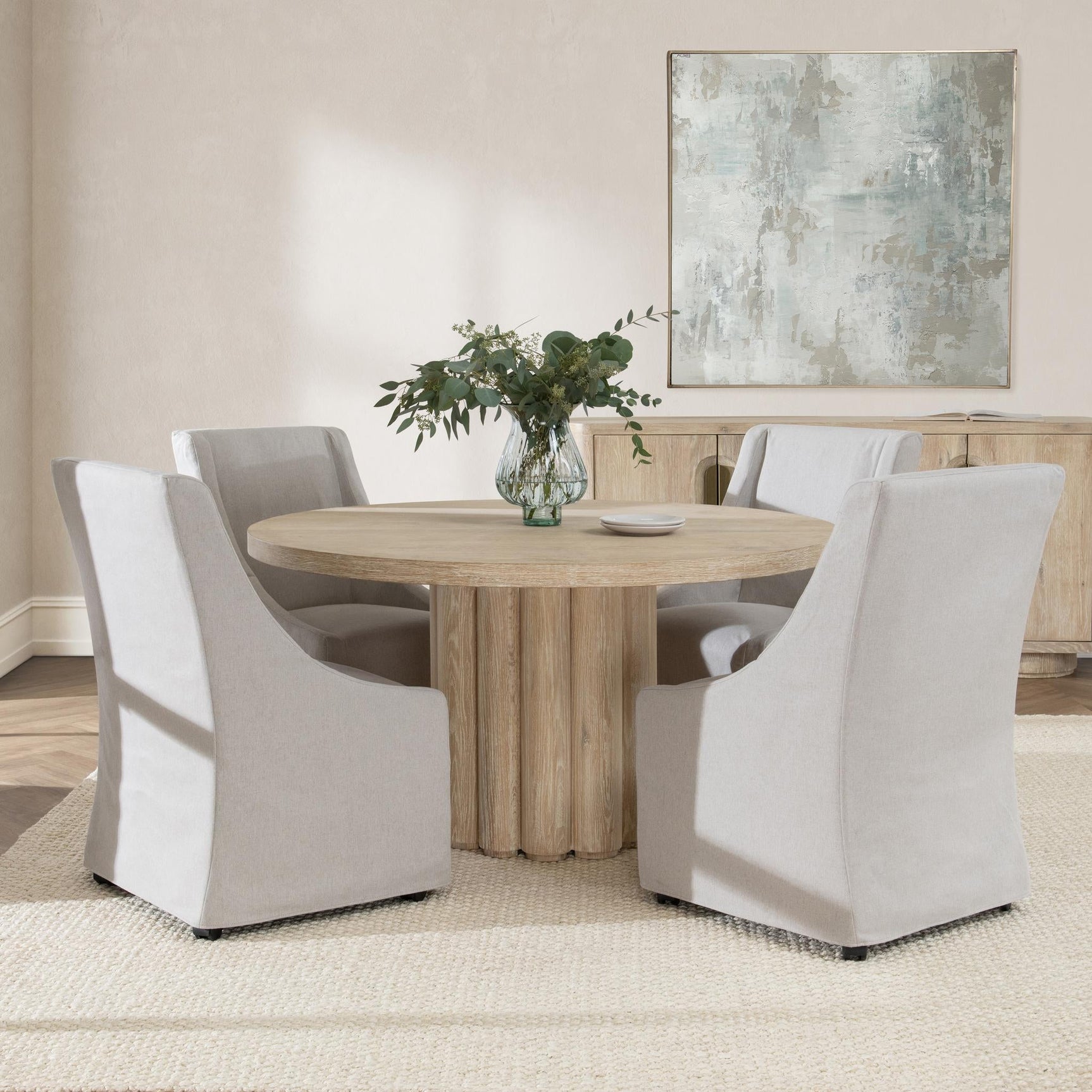Tiber Cream Washed Dining Table - Ornate Home