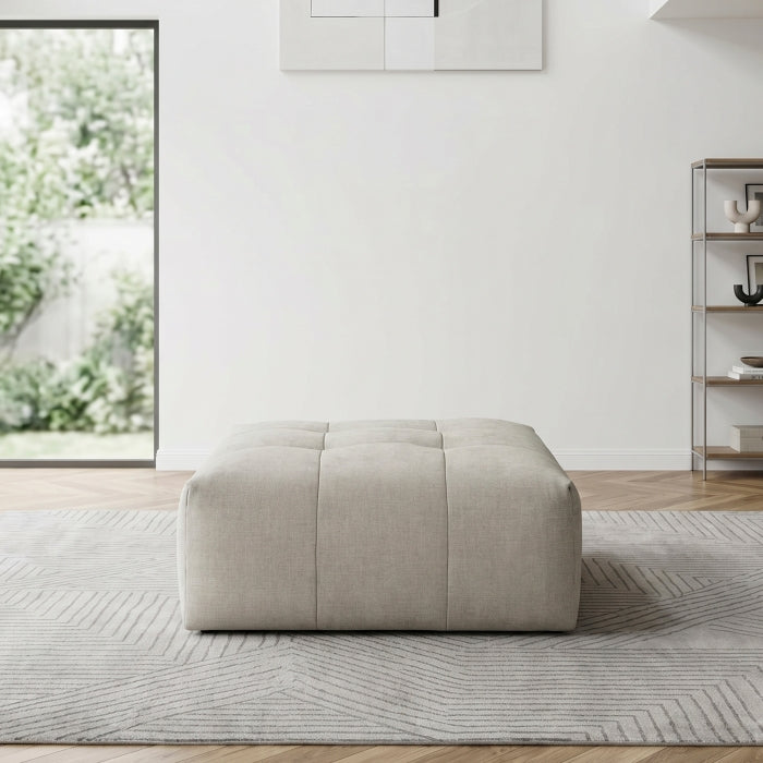 Tidal Beige Ottoman With Caster - Ornate Home